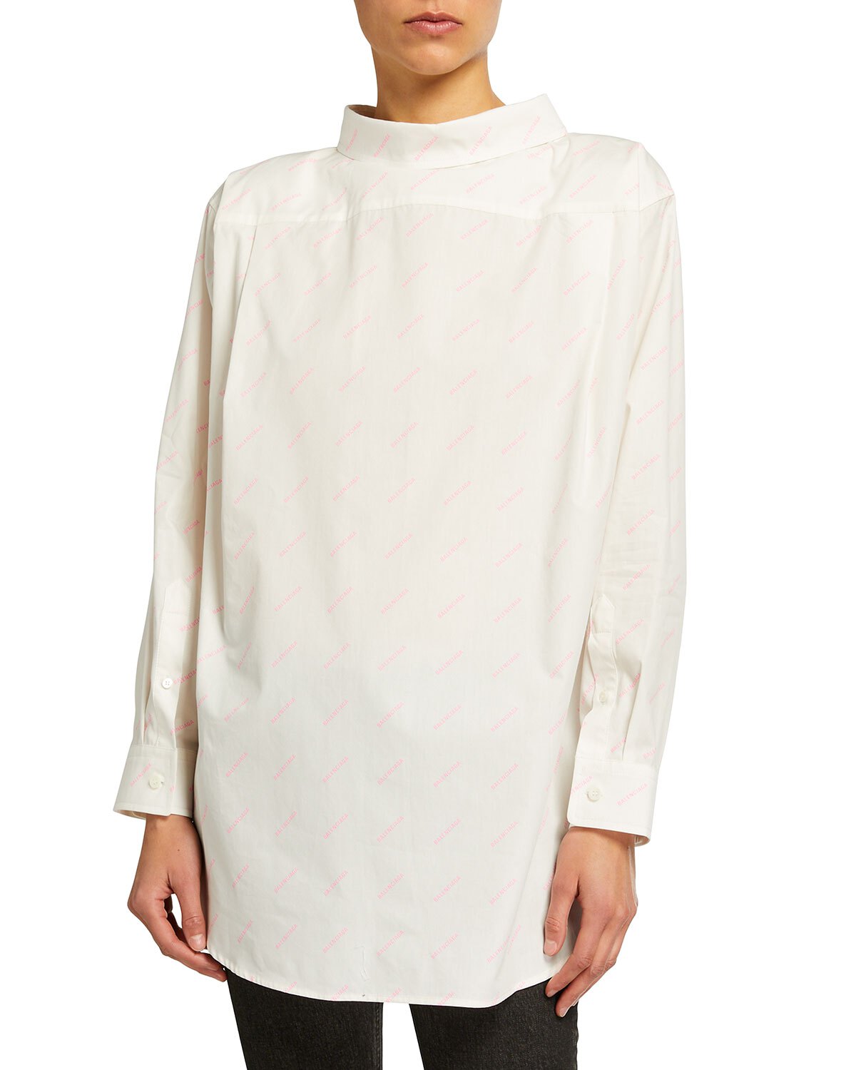 Balenciaga 2020 Demna Logo All-over Oversized Double-Back Shirt