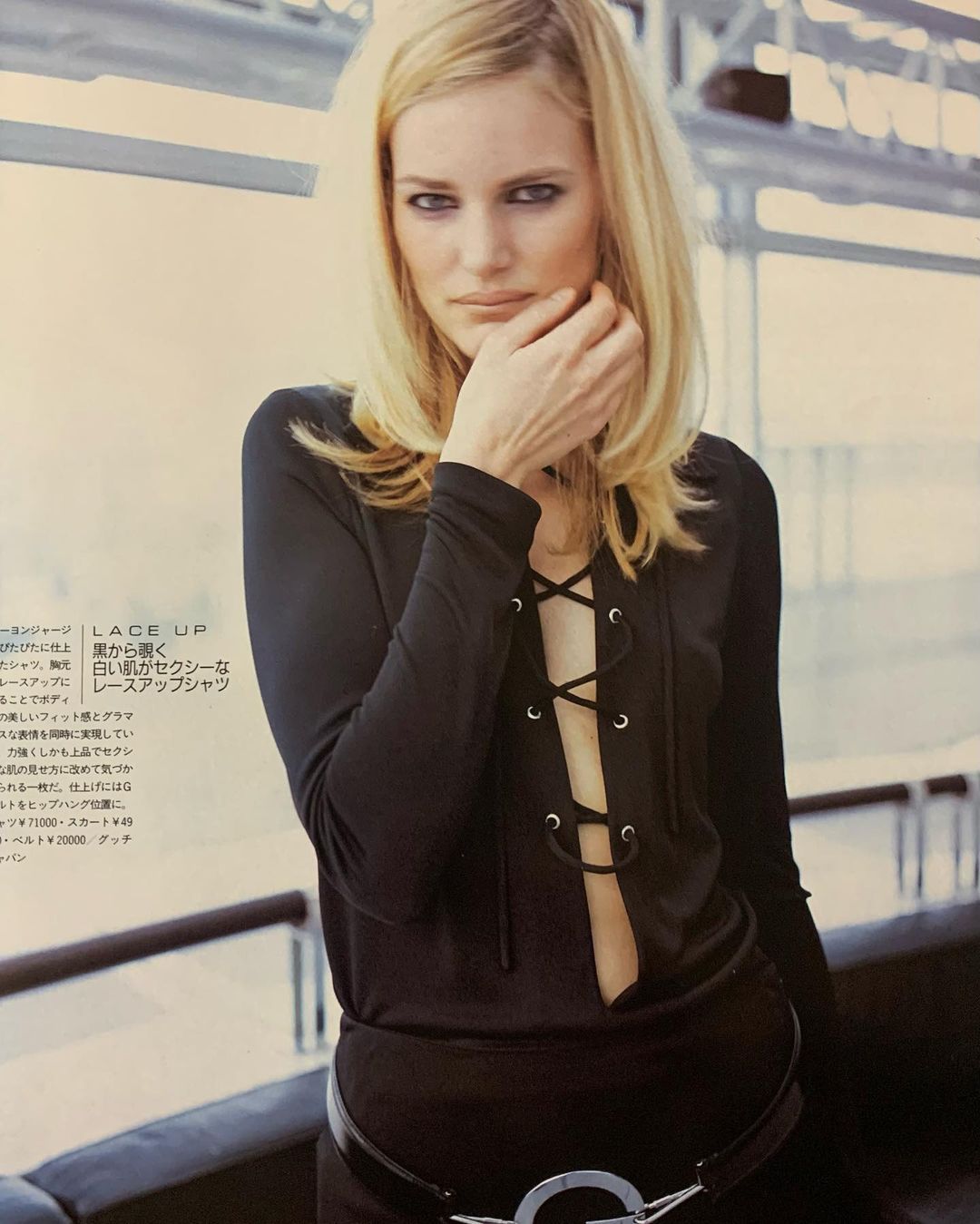 Gucci Spring 1996 Tom Ford “G” Emblem Black Suede Belt 34