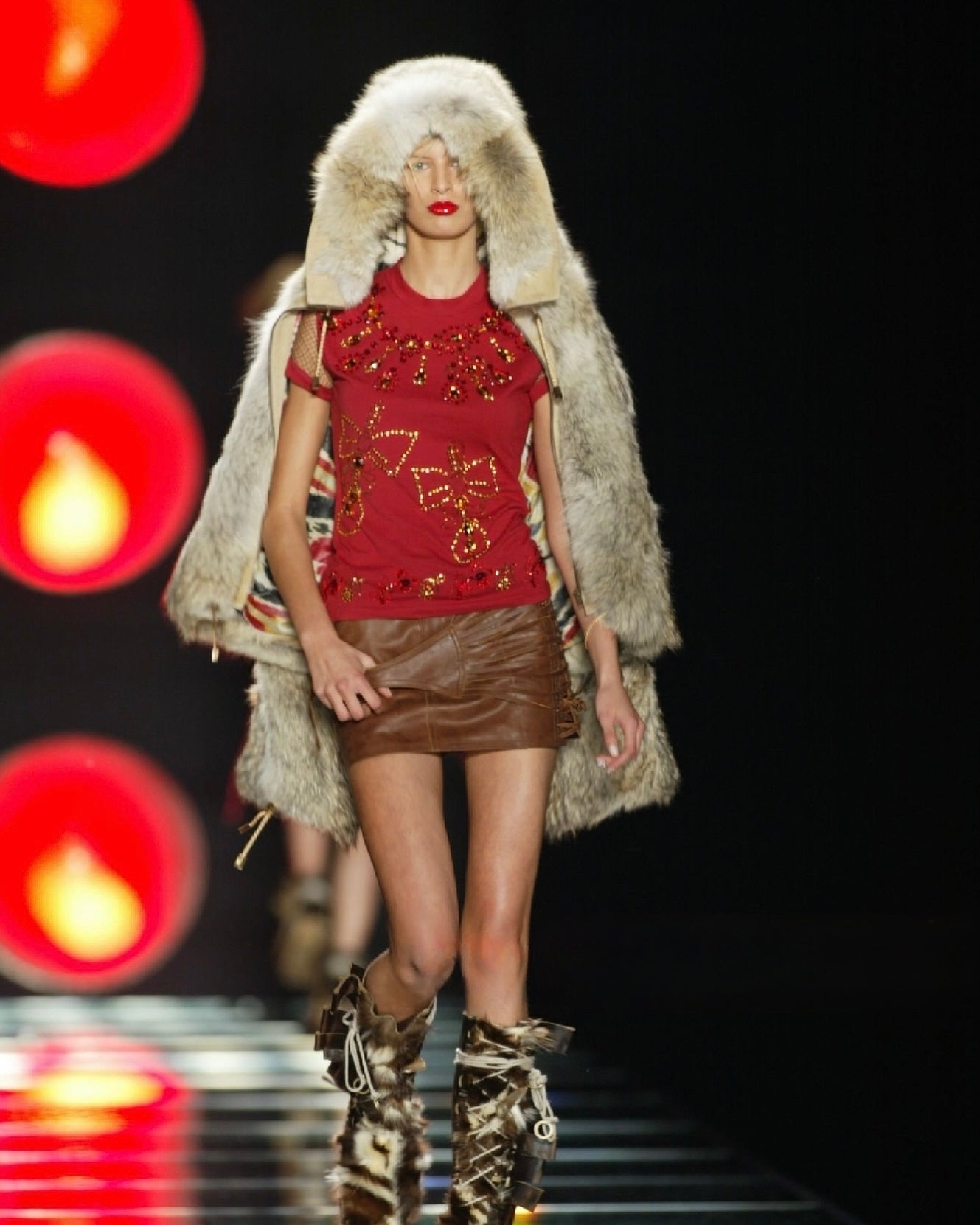 Dior Fall 2002 Galliano Swaroski crystal trompe l’oeil necklace tee