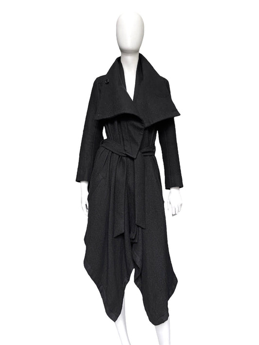 Ann Demeulemeester Fall 2012 Funnel Neck Black Coat 36