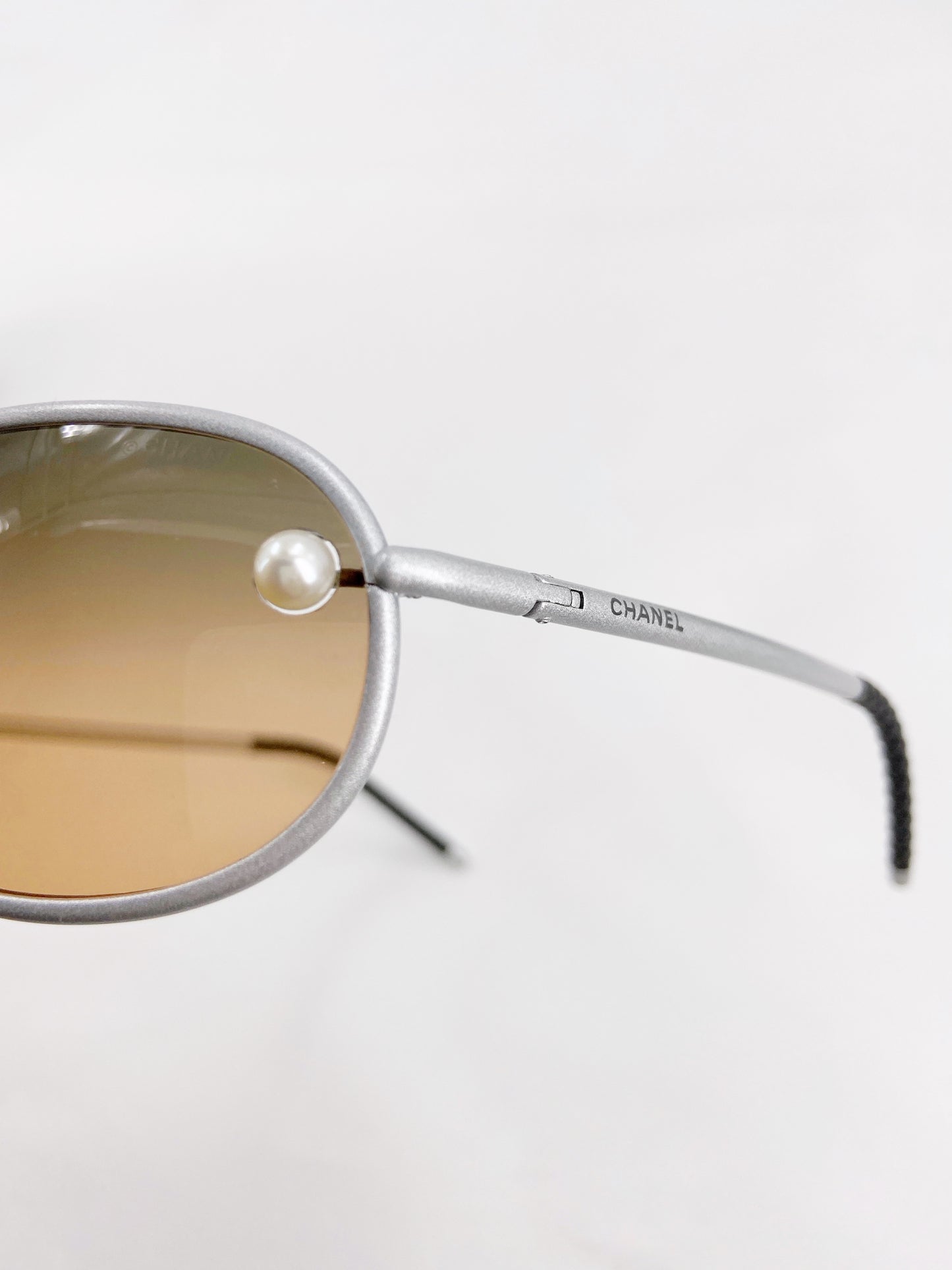 Chanel 00s Karl Lagerfeld Retro Pearl Sunglasses