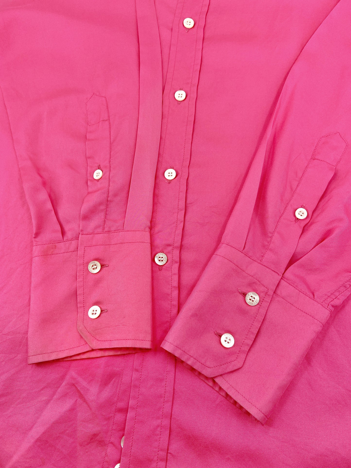 Gucci Fall 1997 Tom Ford Men’s Pink Silk Dress Shirt