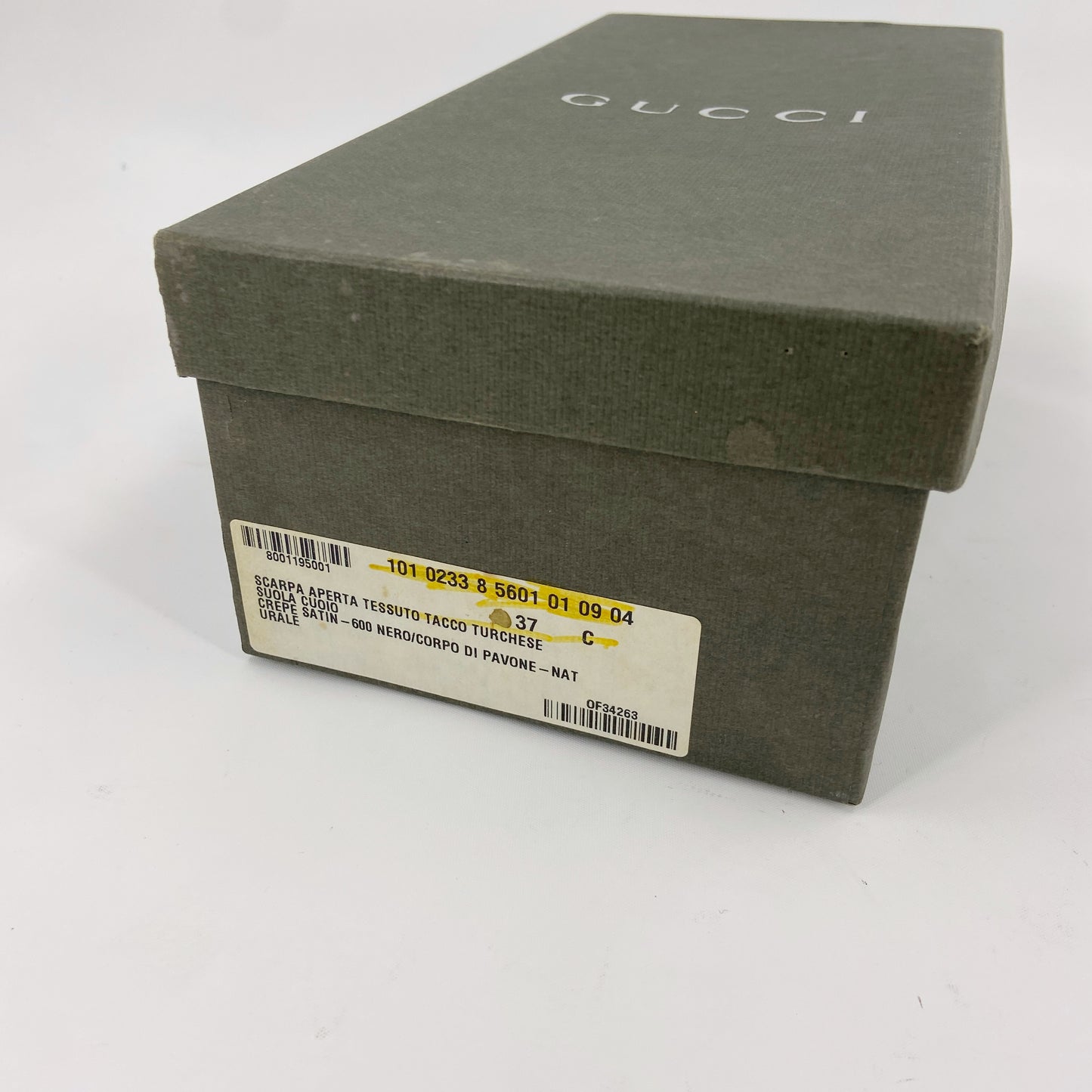 Gucci Spring 1999 Feather Embossed Satin Slingback Mules 37