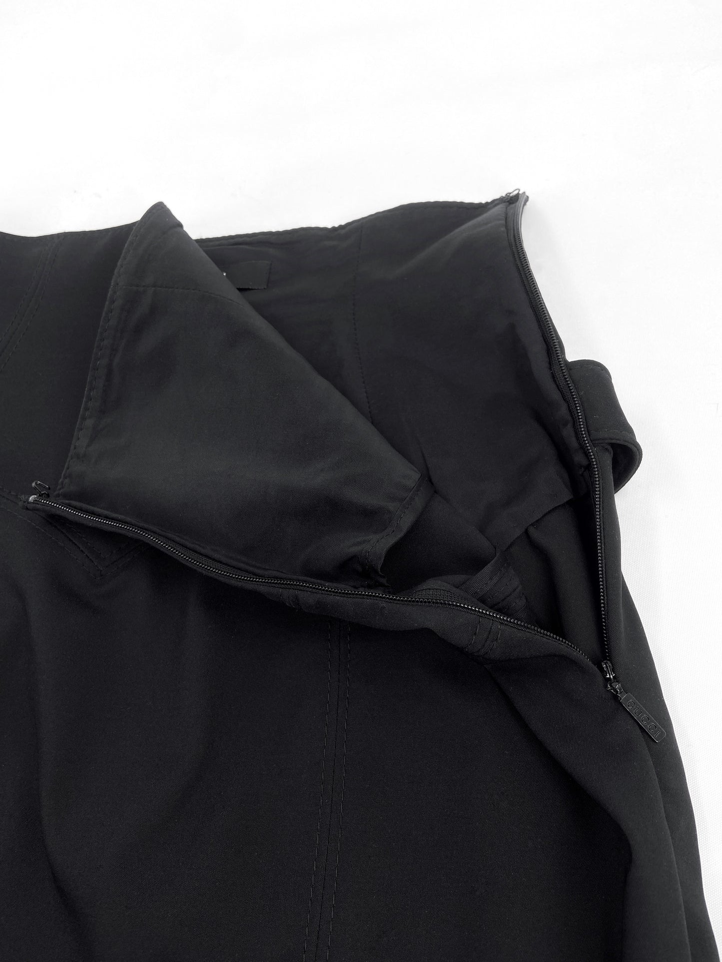 Gucci Fall 2003 Tom Ford Epaulettes Military Jacket Ruched Pencil Skirt Suit Set 38