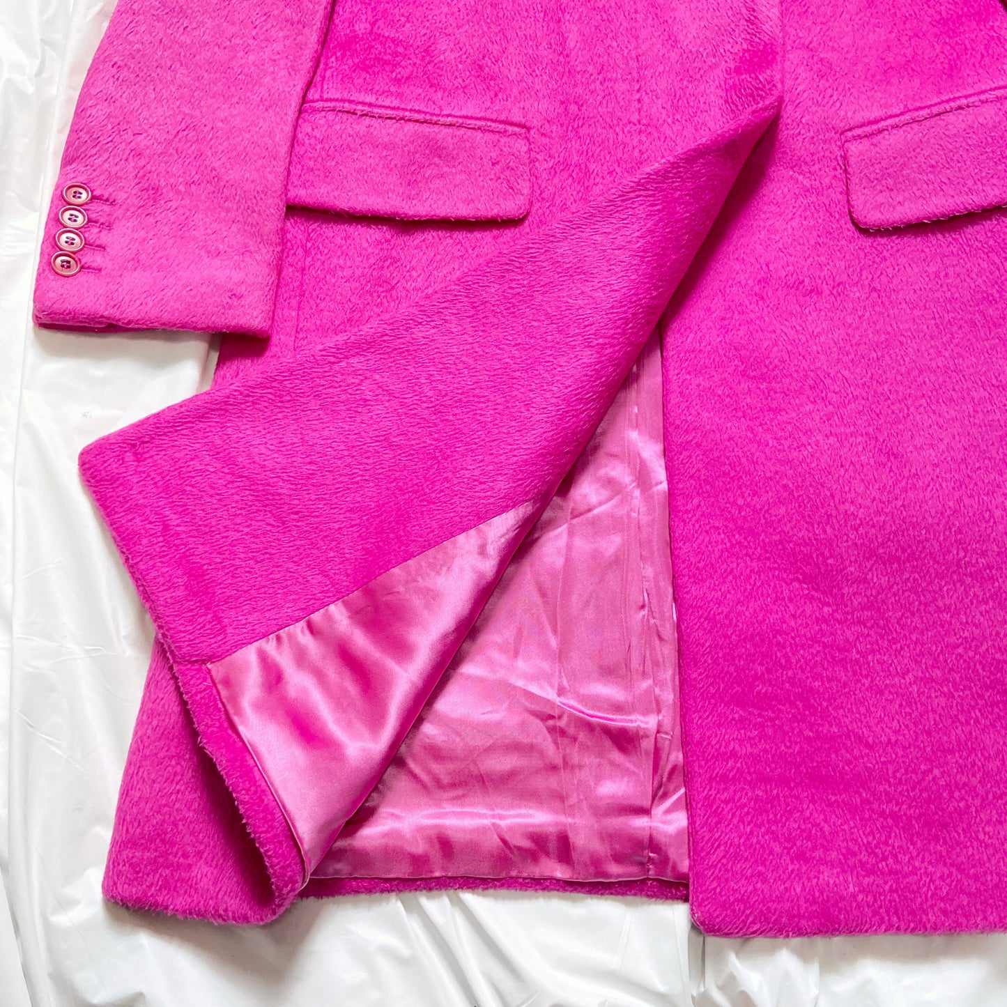 Helmut Lang Fall 2000 Fuchsia Silk Coat 40