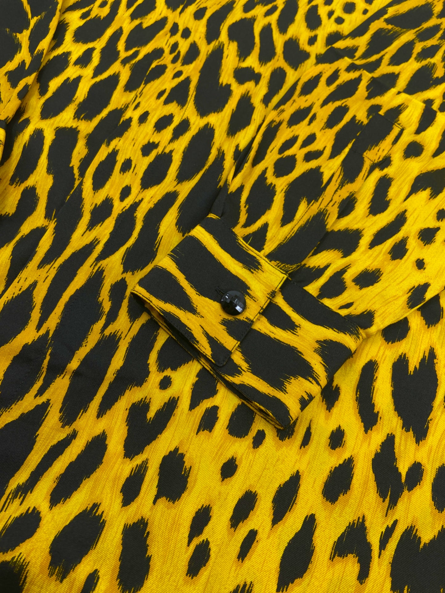 Gianni Versace Spring 1992 Leopard Print Silk Shirt 44