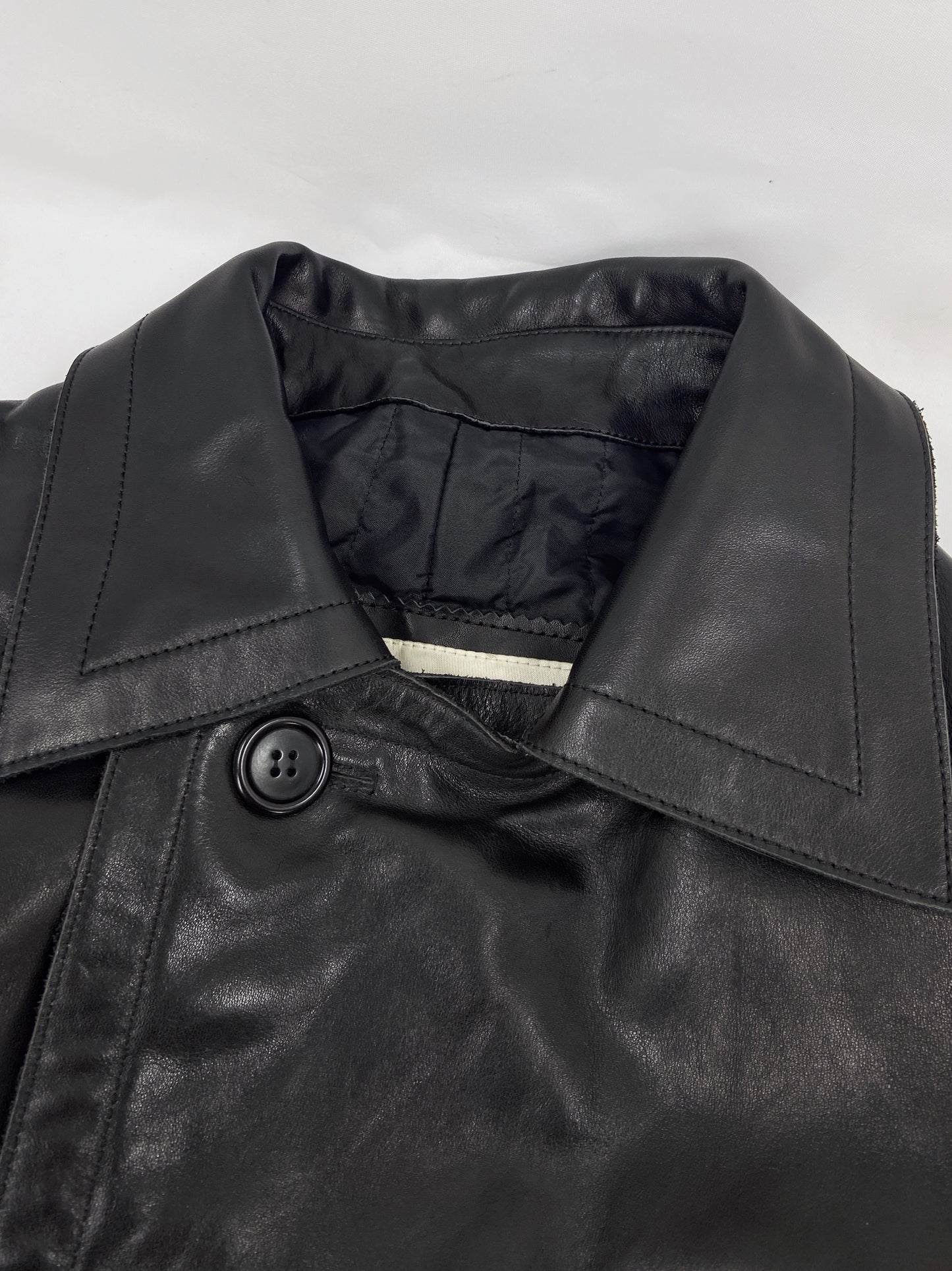 Dirk Bikkembergs Fall 1996  Bungee Cord Cock Ring Bondage Lambskin Leather Coat Jacket 46