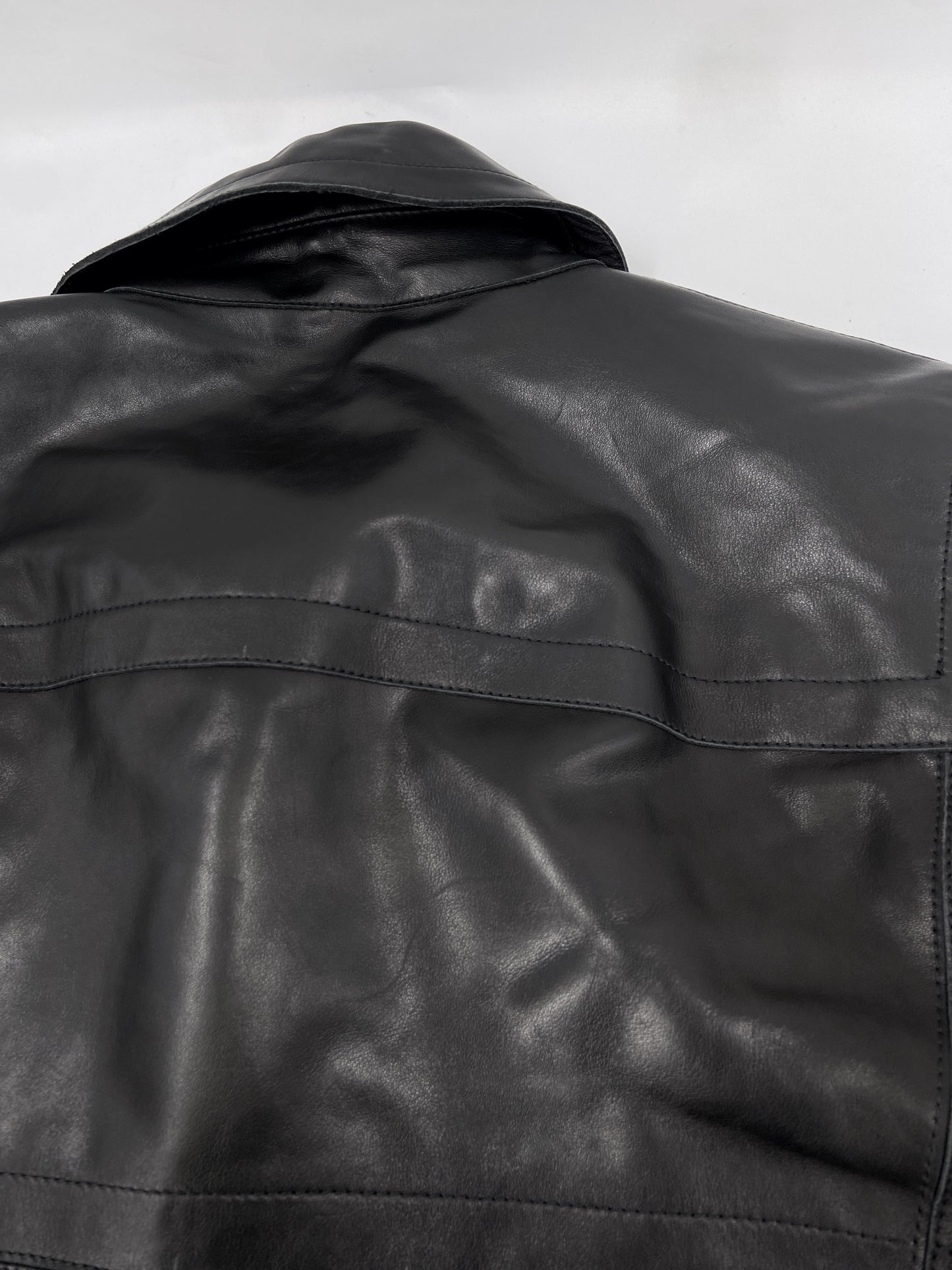 Dirk Bikkembergs Fall 1996  Bungee Cord Cock Ring Bondage Lambskin Leather Coat Jacket 46