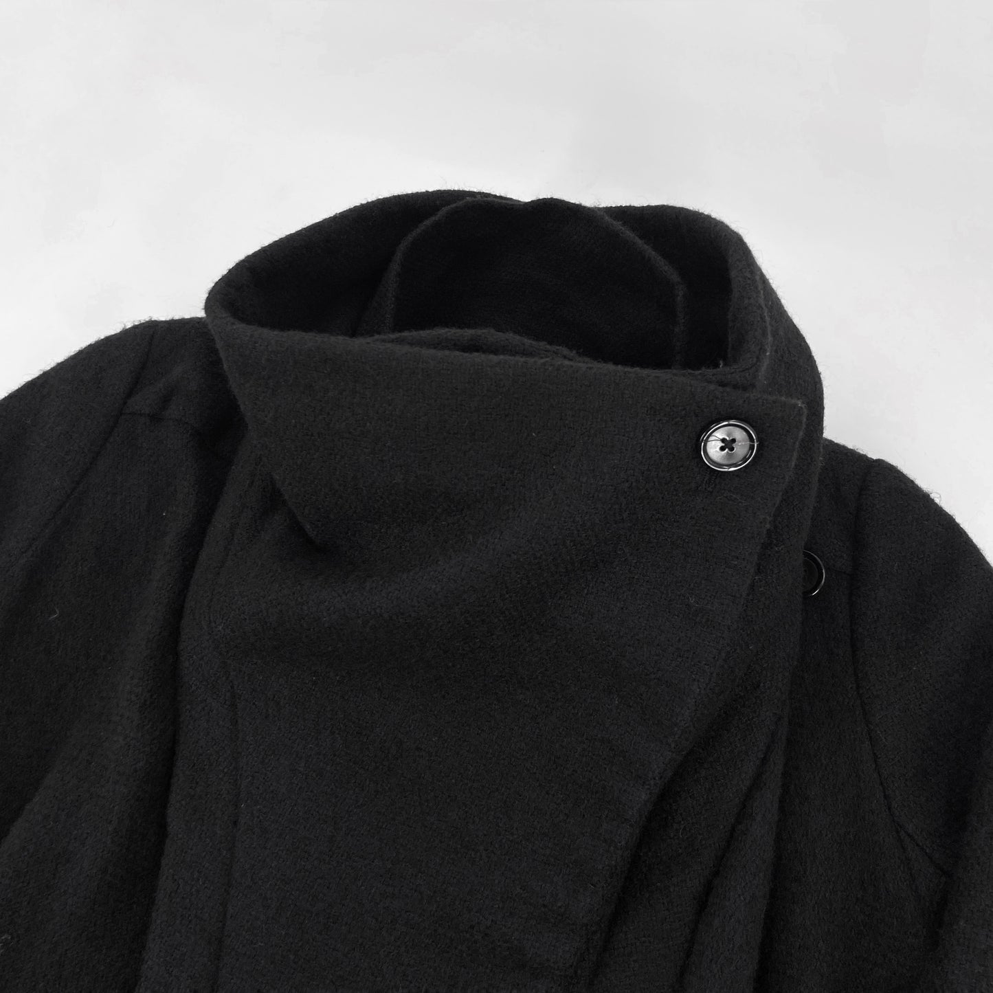 Ann Demeulemeester Fall 2012 Funnel Neck Black Coat 36