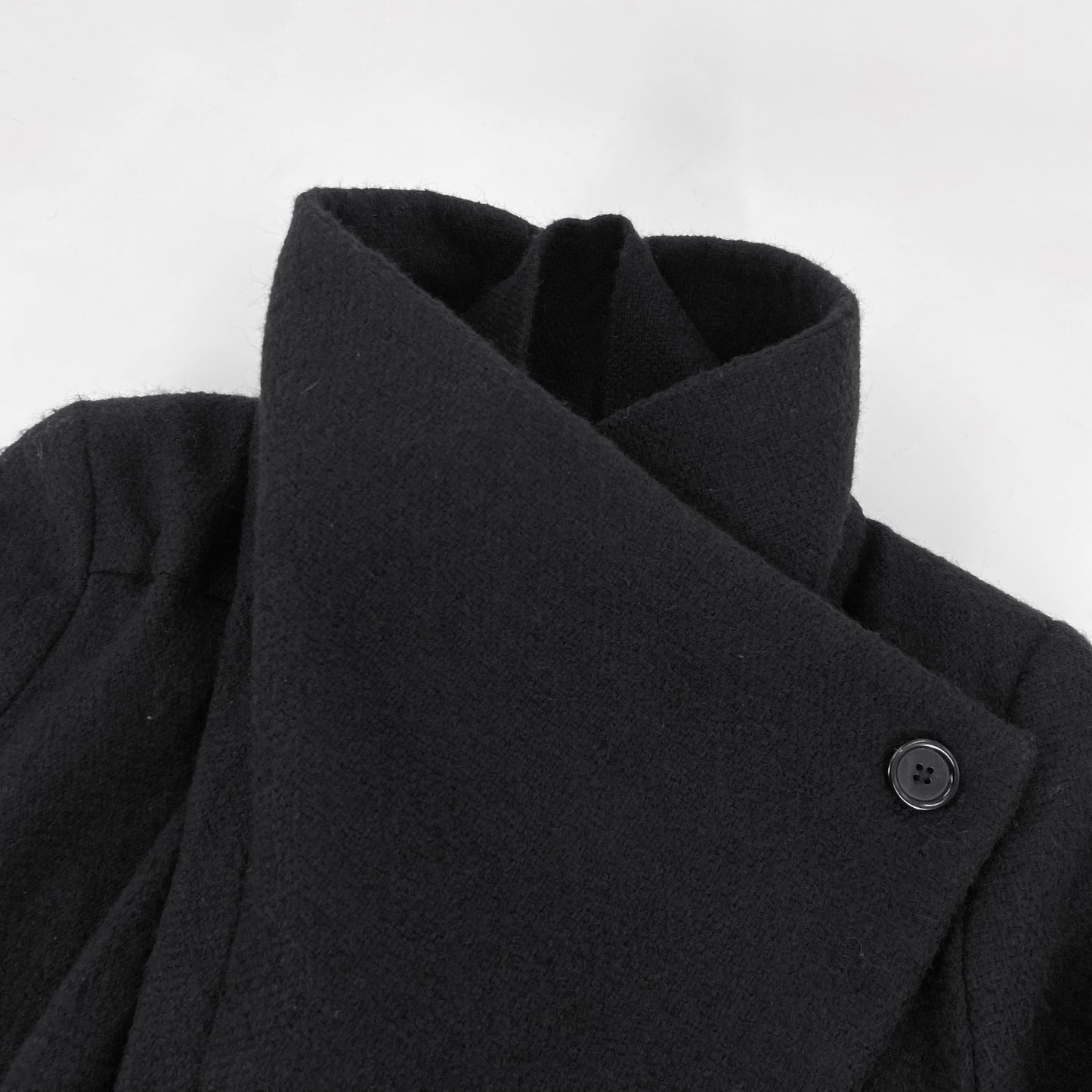 Ann Demeulemeester Fall 2012 Funnel Neck Black Coat 36