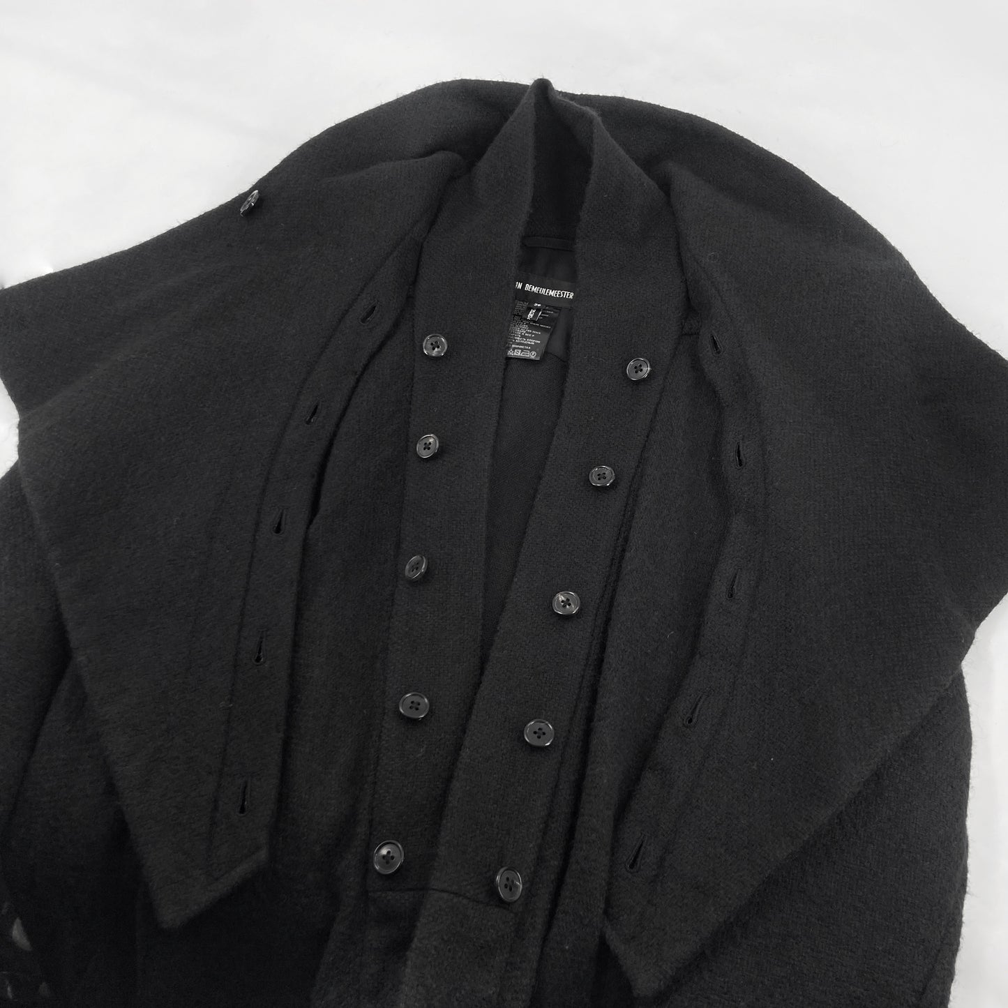 Ann Demeulemeester Fall 2012 Funnel Neck Black Coat 36