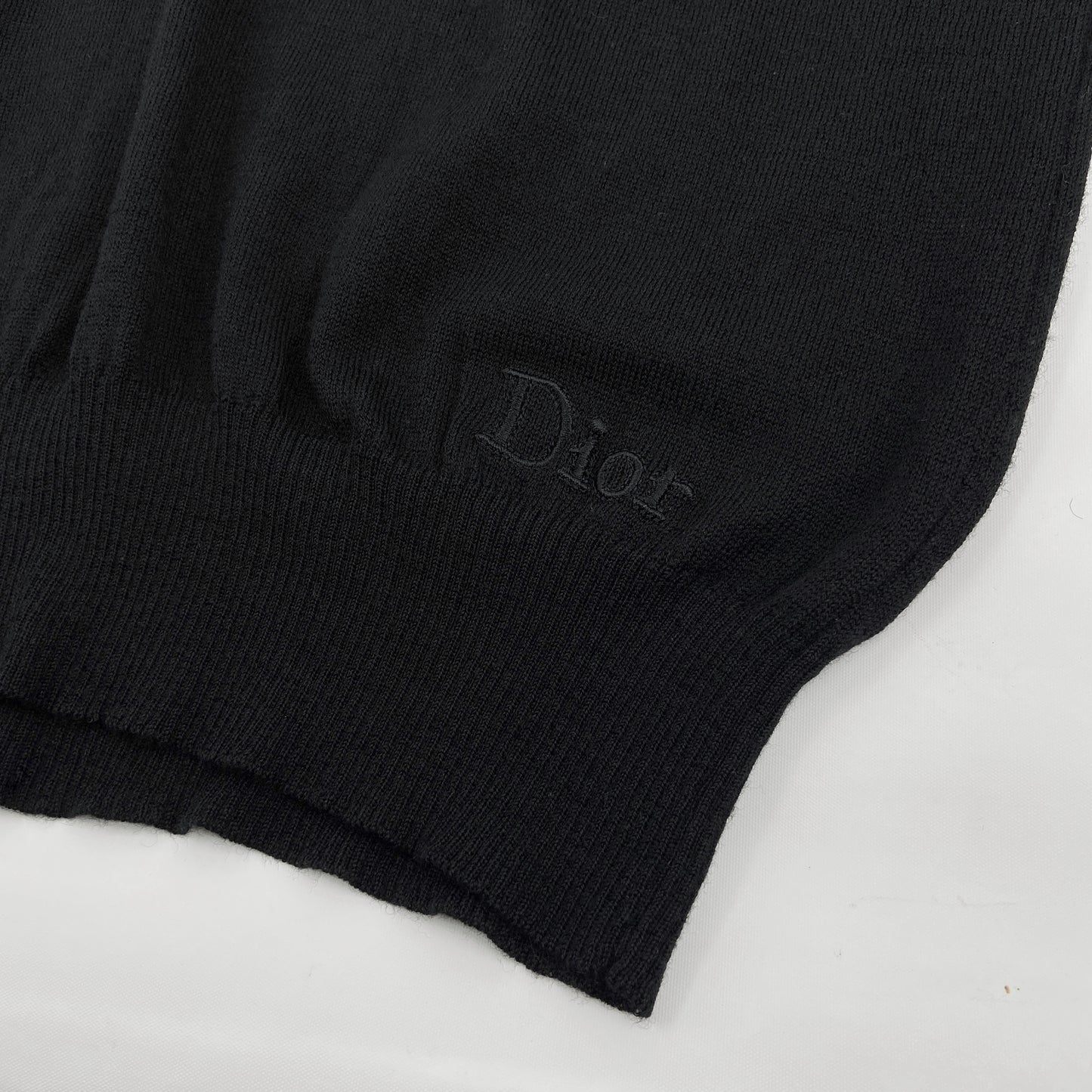 Dior Fall 2006 Galliano Black Logo Knit Turtleneck Sweater