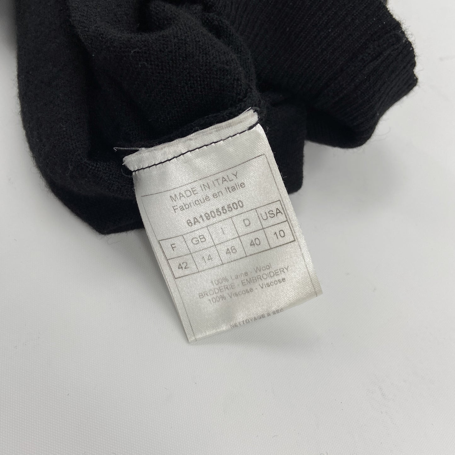 Dior Fall 2006 Galliano Black Logo Knit Turtleneck Sweater