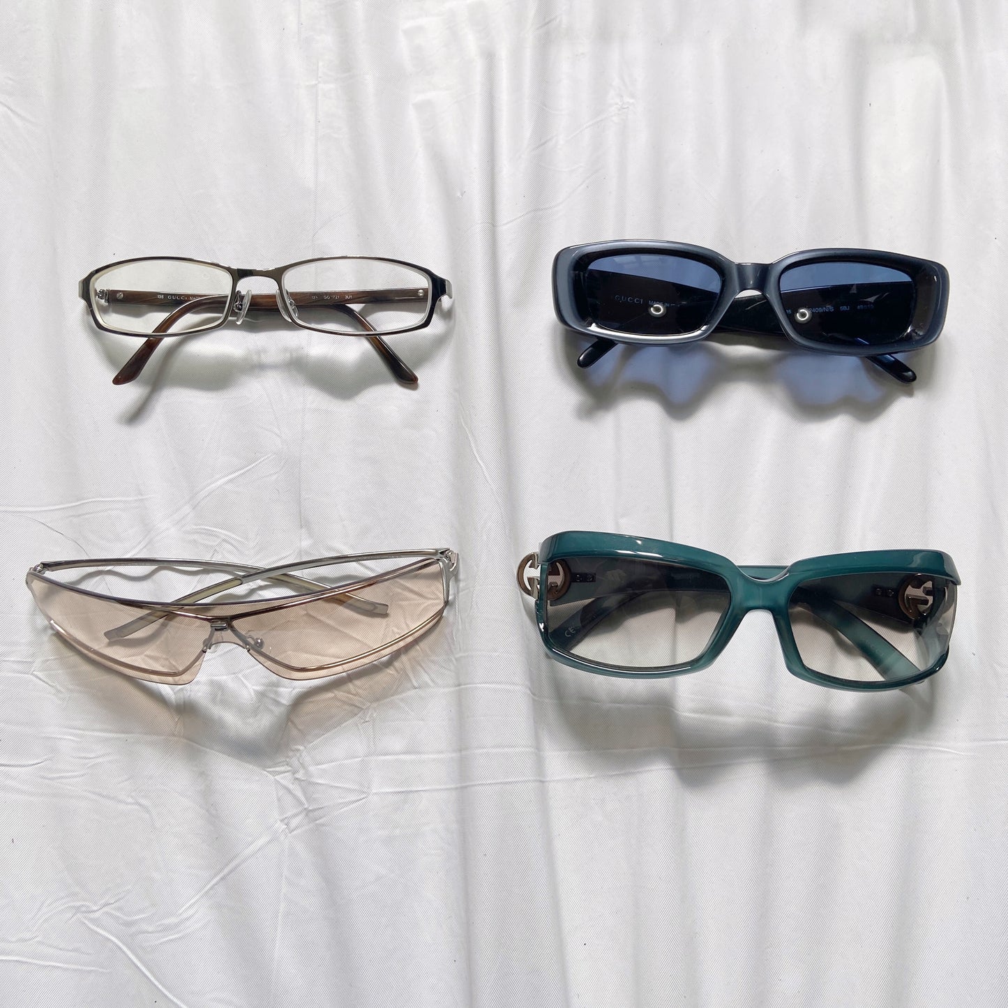 Gucci Tom Ford Teal Cut Out Logo Sunglasses