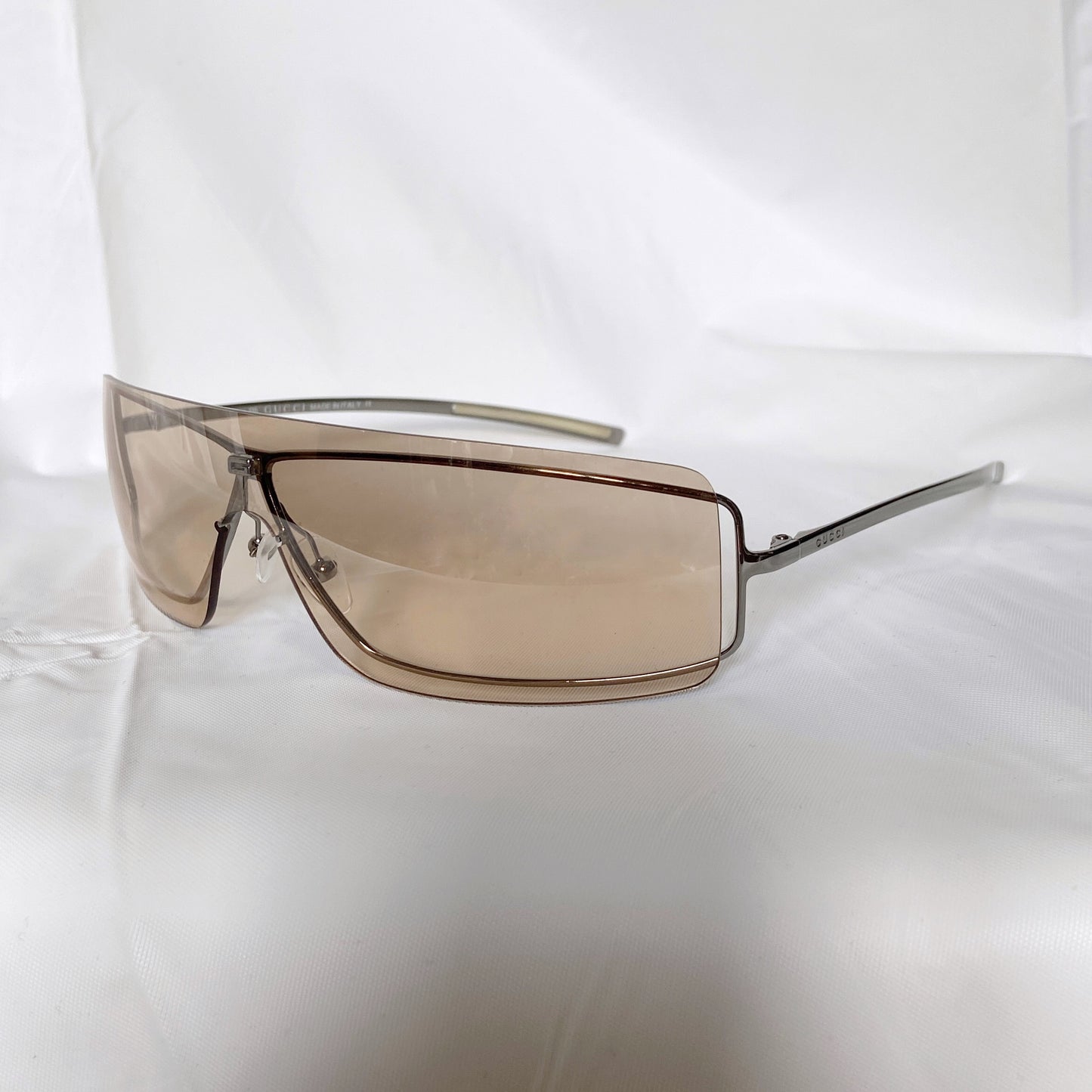 Gucci Tom Ford Matrix Rimless Brown Shield Sunglasses