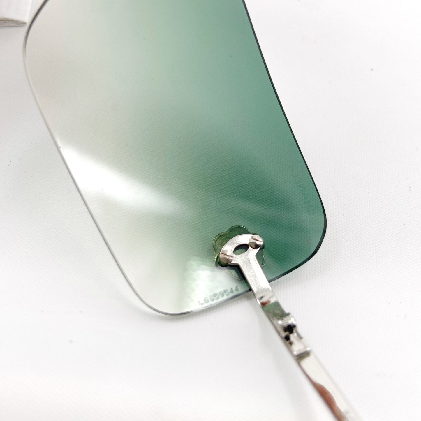 Chanel 2000 Y2K Karl Lagerfeld Rimless Teal Ombré Camellia Flower 4085 Sunglasses