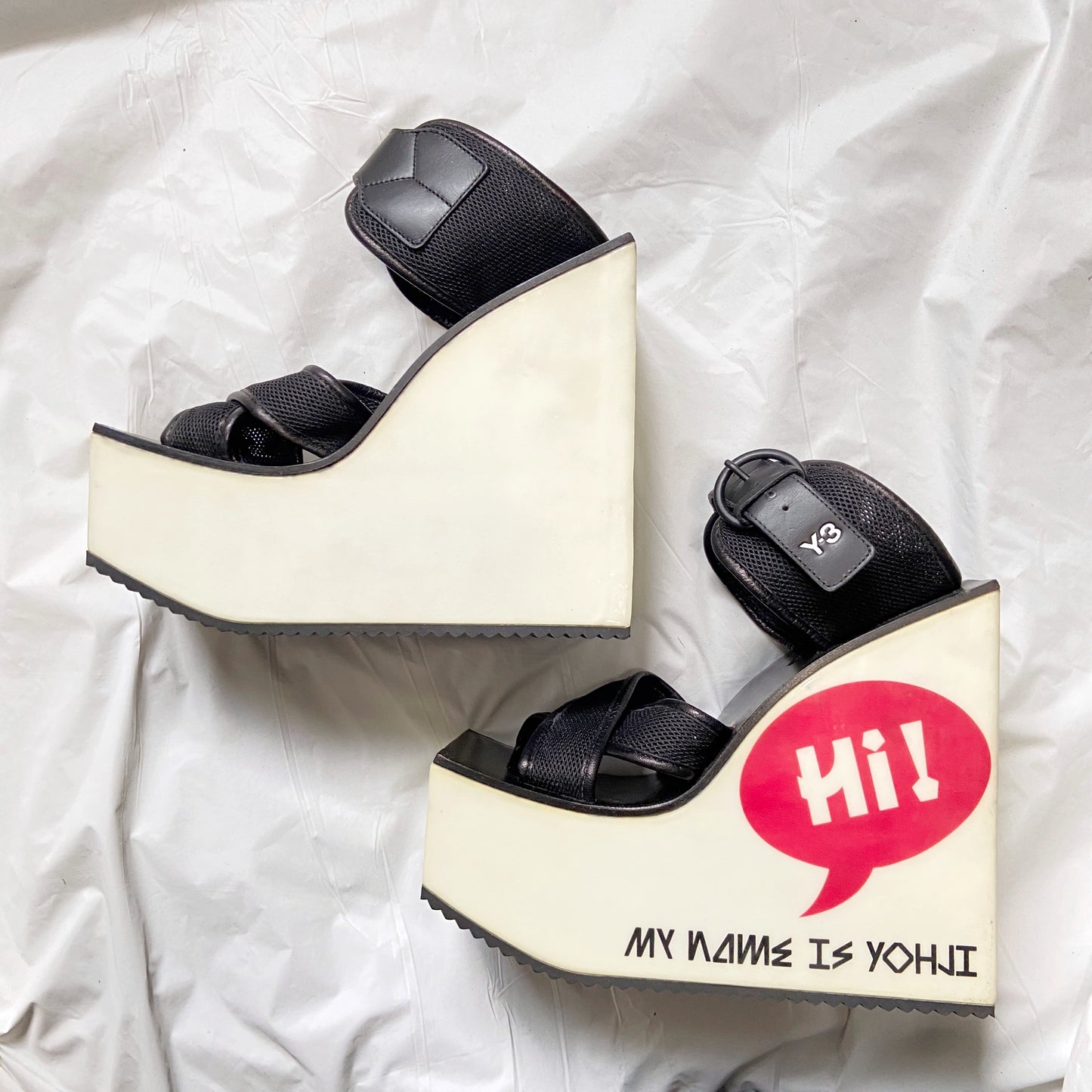 Y-3 Spring 2014 Yohji Yamamoto X Adidas “Hi! My Name Is YOHJI” Geta Platform Wedge Sandals