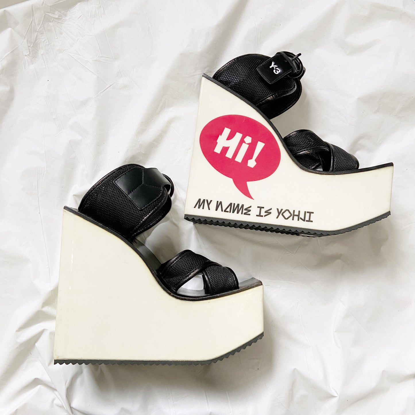 Y-3 Spring 2014 Yohji Yamamoto X Adidas “Hi! My Name Is YOHJI” Geta Platform Wedge Sandals