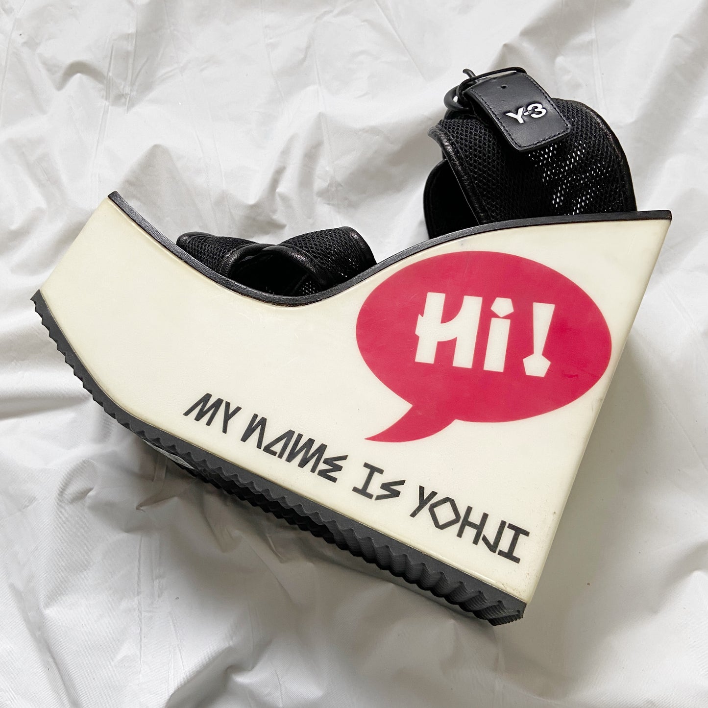 Y-3 Spring 2014 Yohji Yamamoto X Adidas “Hi! My Name Is YOHJI” Geta Platform Wedge Sandals