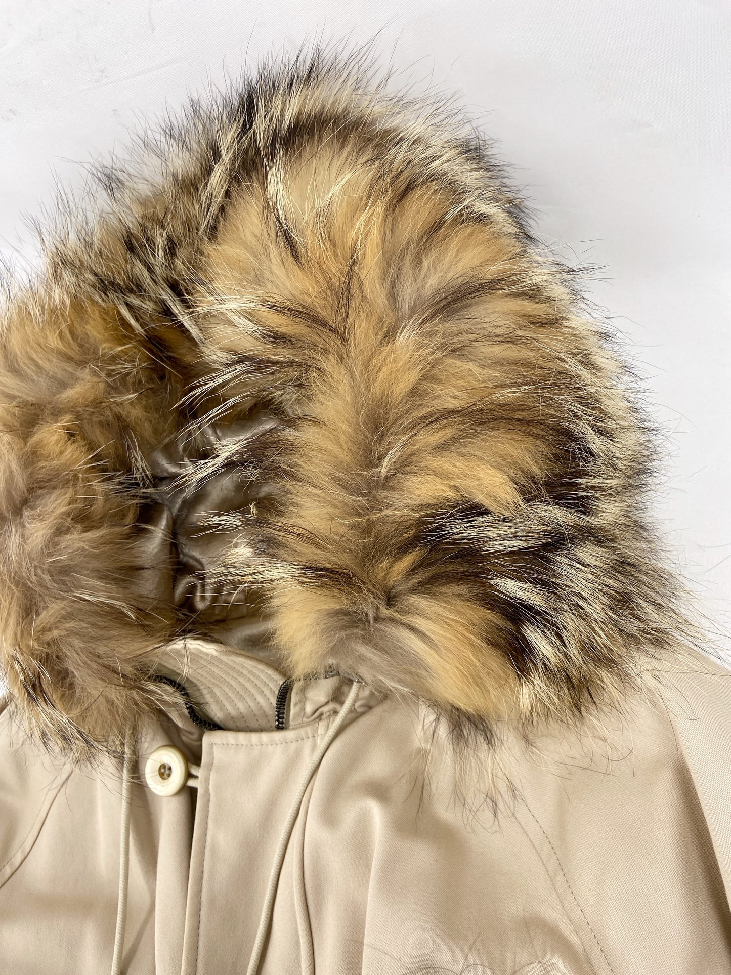Gucci Fall 1998 Tom Ford Menswear Coyote Fur Hood N-3B Heavyweight Military Winter Coat 48