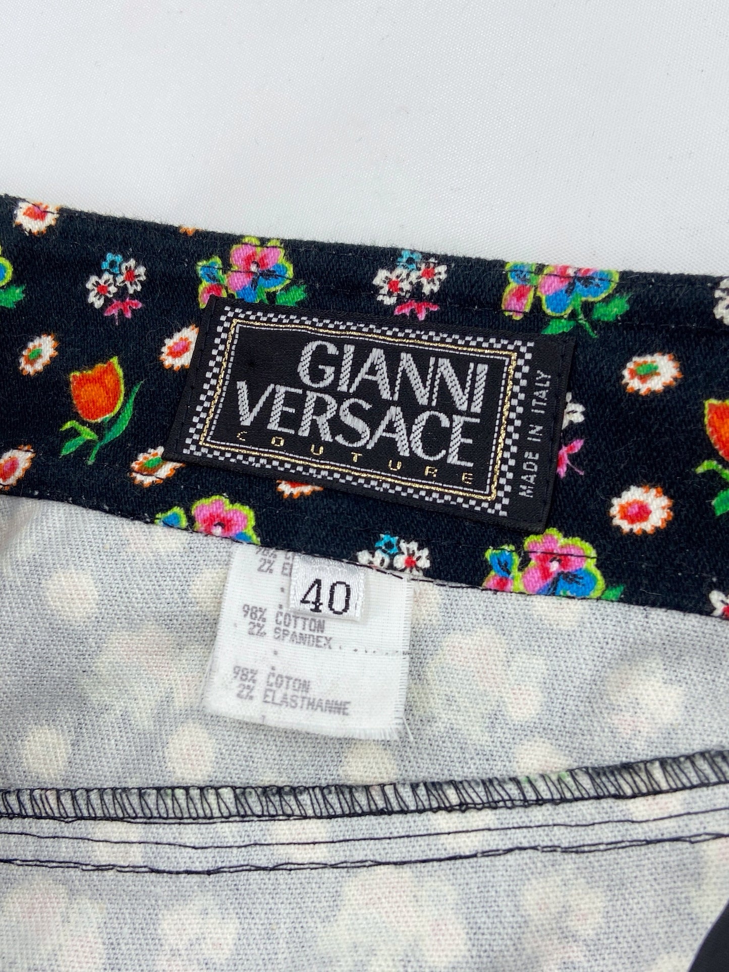 Gianni Versace Spring 1993 Iconic Floral Print Jeans 40