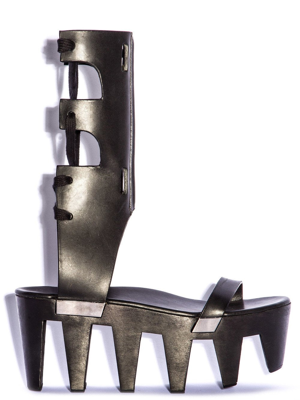 Rick Owens spring 2015 Faun Platform Geta Clog Sandal Boot 37