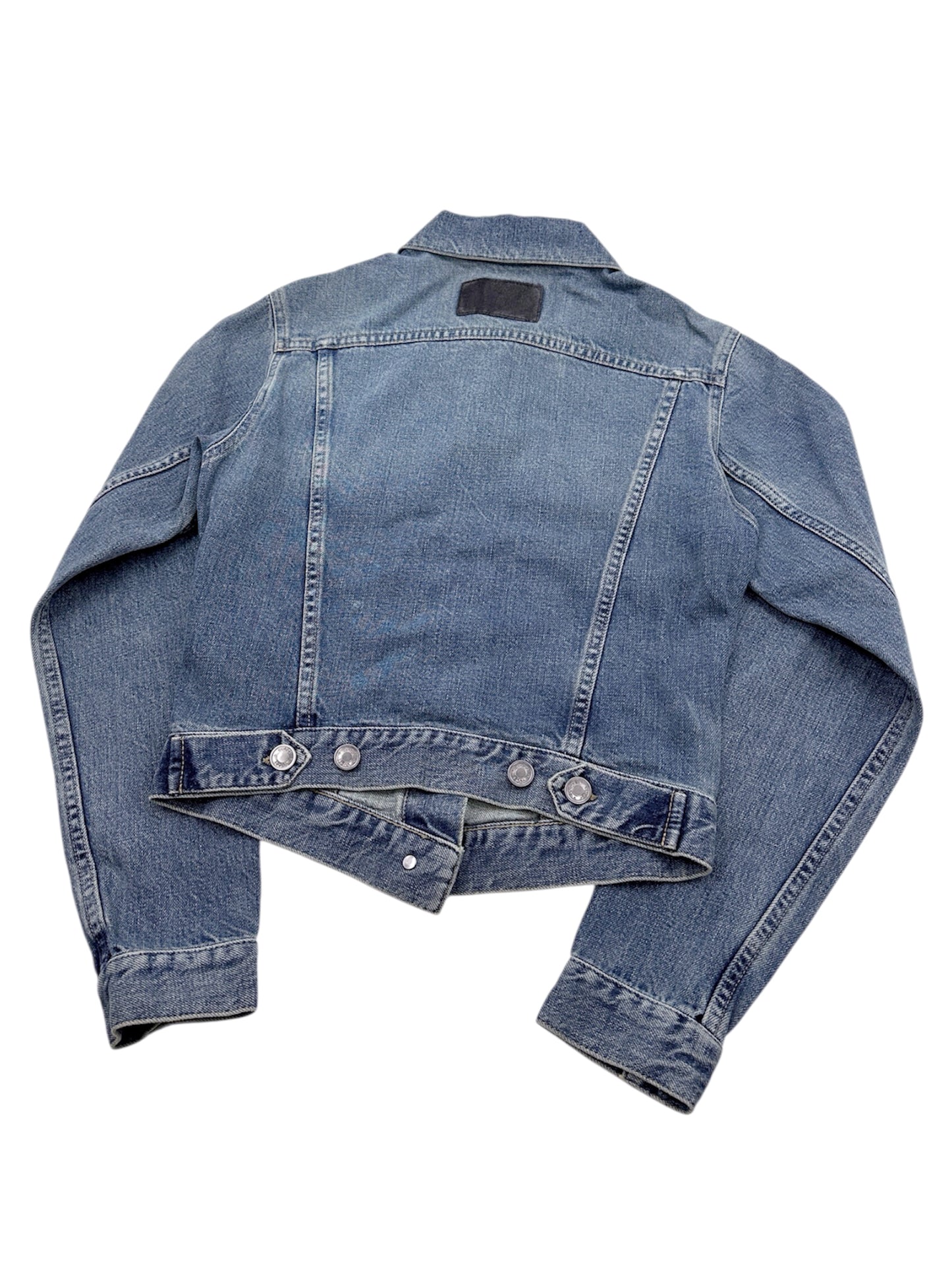 Gucci Spring 2001 Tom Ford Light Blue Denim Cropped Jacket Jeans Set 38