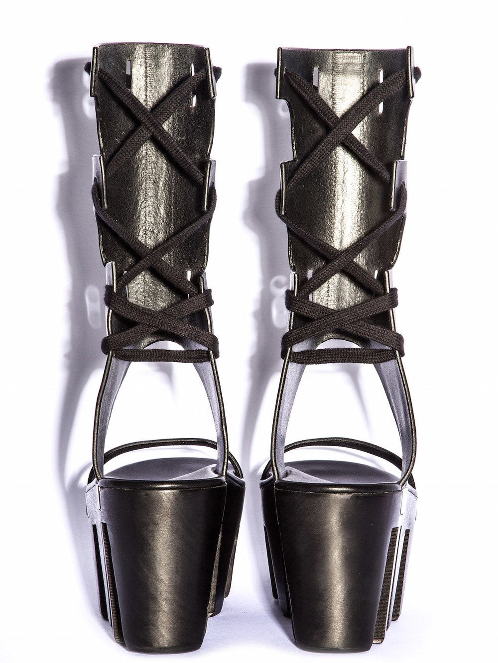 Rick Owens spring 2015 Faun Platform Geta Clog Sandal Boot 37