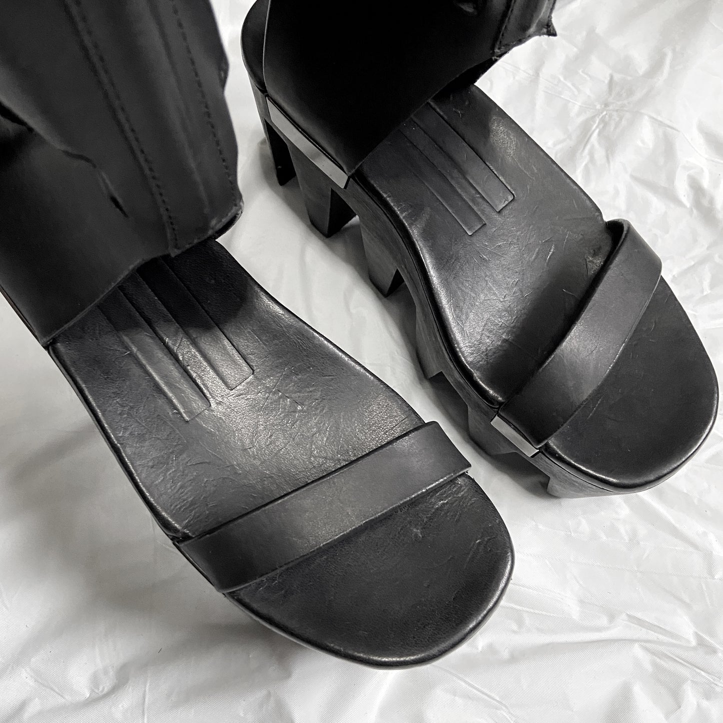 Rick Owens spring 2015 Faun Platform Geta Clog Sandal Boot 37