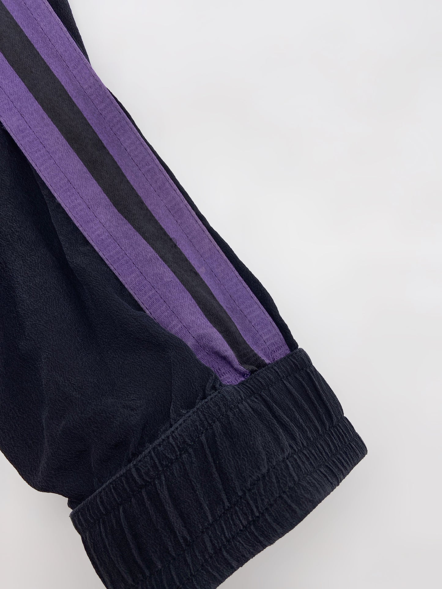 Gucci Spring 2004 Tom Ford Black Webbing Striped Crepe de Chine Silk Bomber Jacket pants tracksuit 38