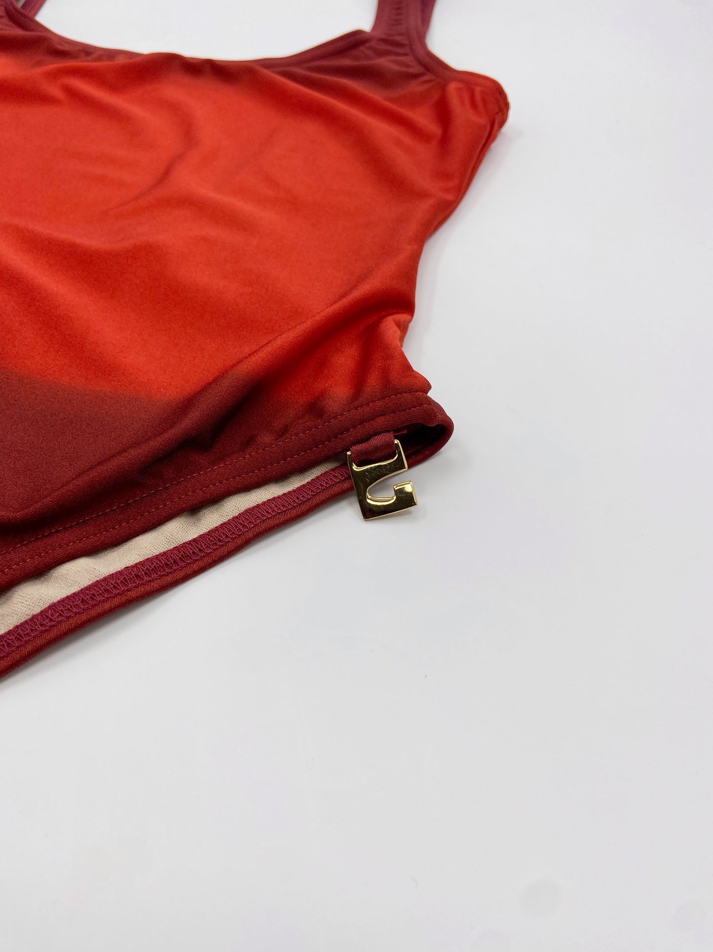 Gucci Spring 1997 Tom Ford Red Ombré One Piece Swimsuit S