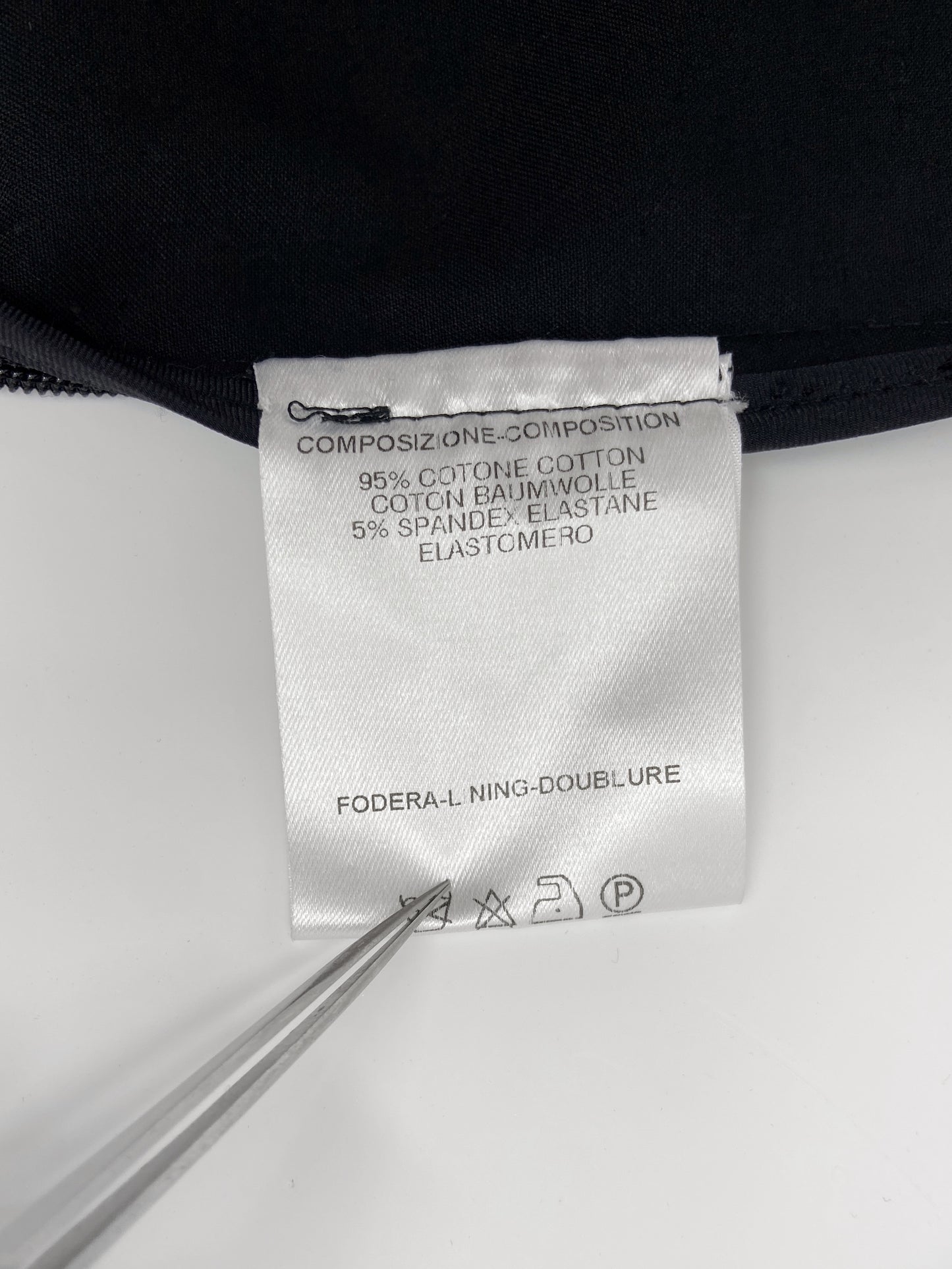 BWNT Gucci Spring 2004 Pleated Appliqué Black Cotton Bodycon Dress 40