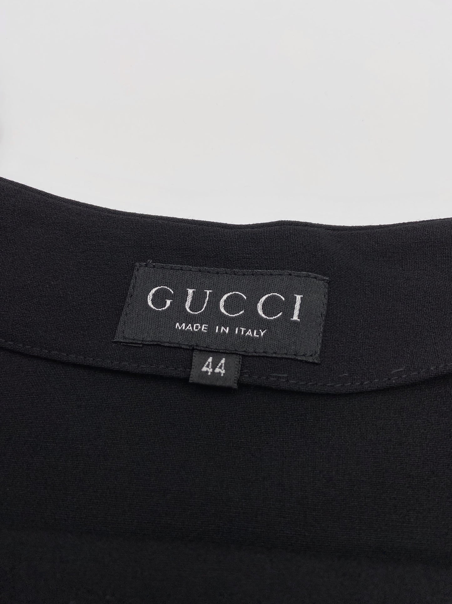 Gucci Spring 1997 Tom Ford Strapless Black Wool Tube Dress 44