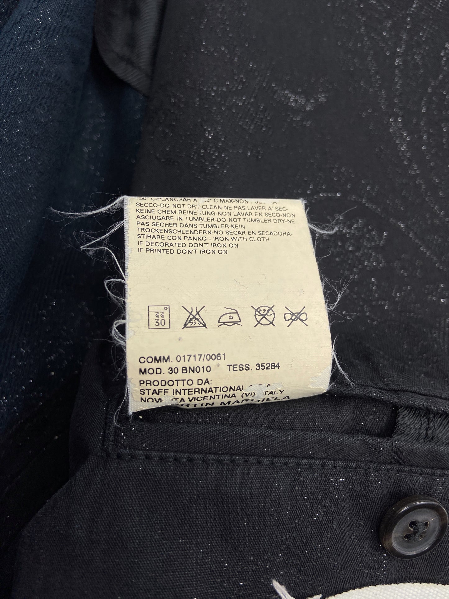 Maison Martin Margiela Spring 2006 Black Floral Lamé Cotton Blazer 50