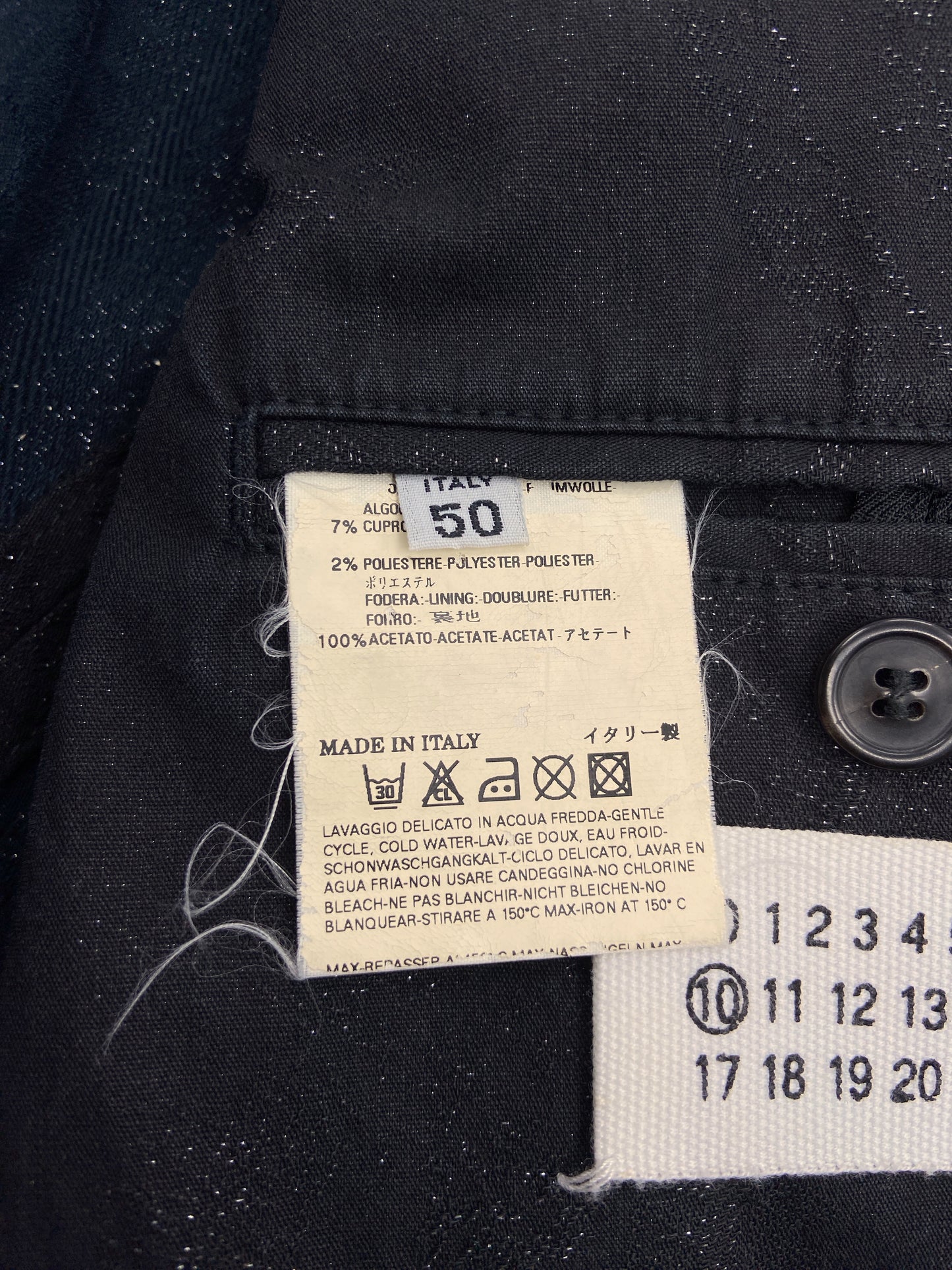 Maison Martin Margiela Spring 2006 Black Floral Lamé Cotton Blazer 50