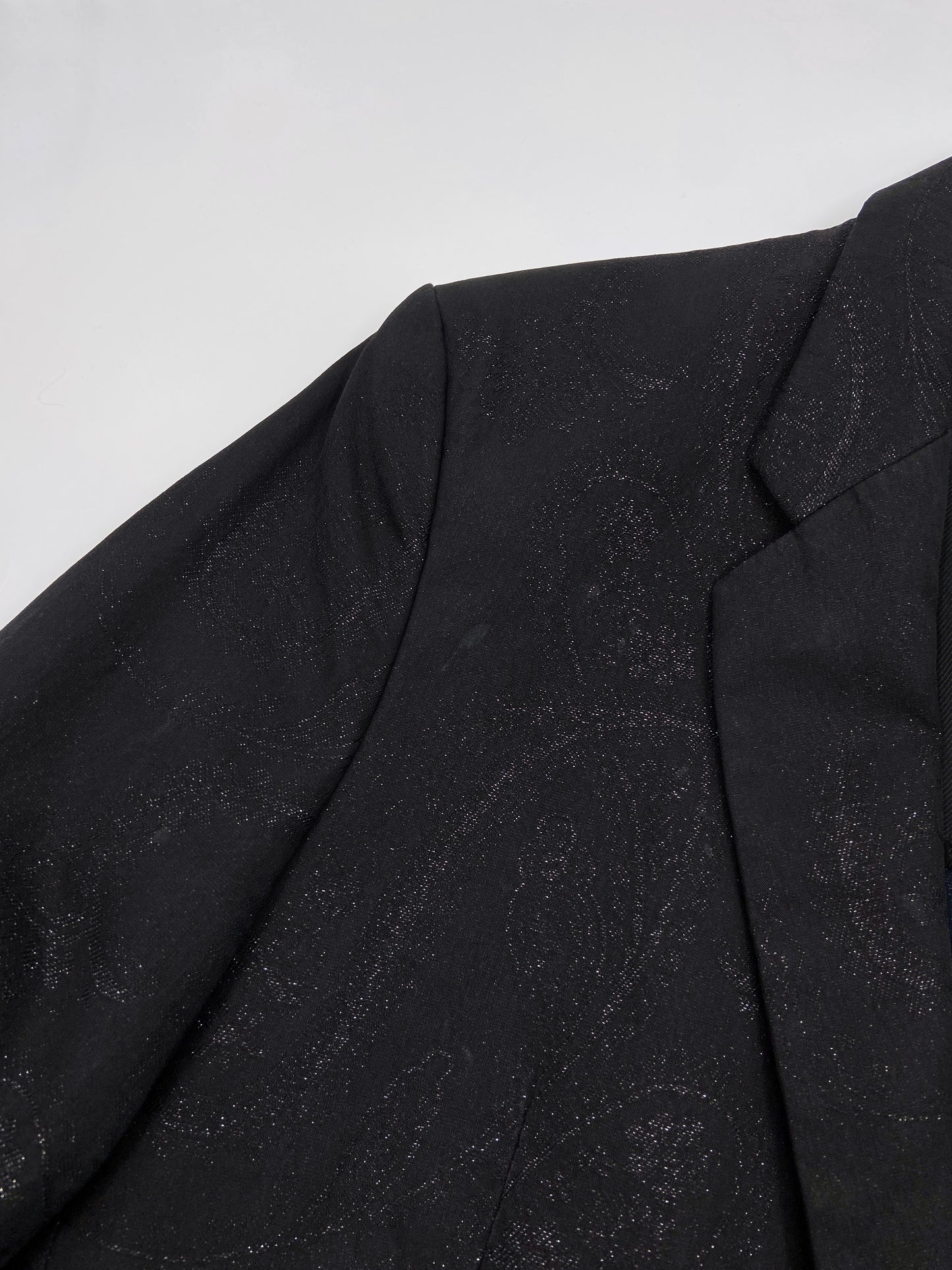 Maison Martin Margiela Spring 2006 Black Floral Lamé Cotton Blazer 50