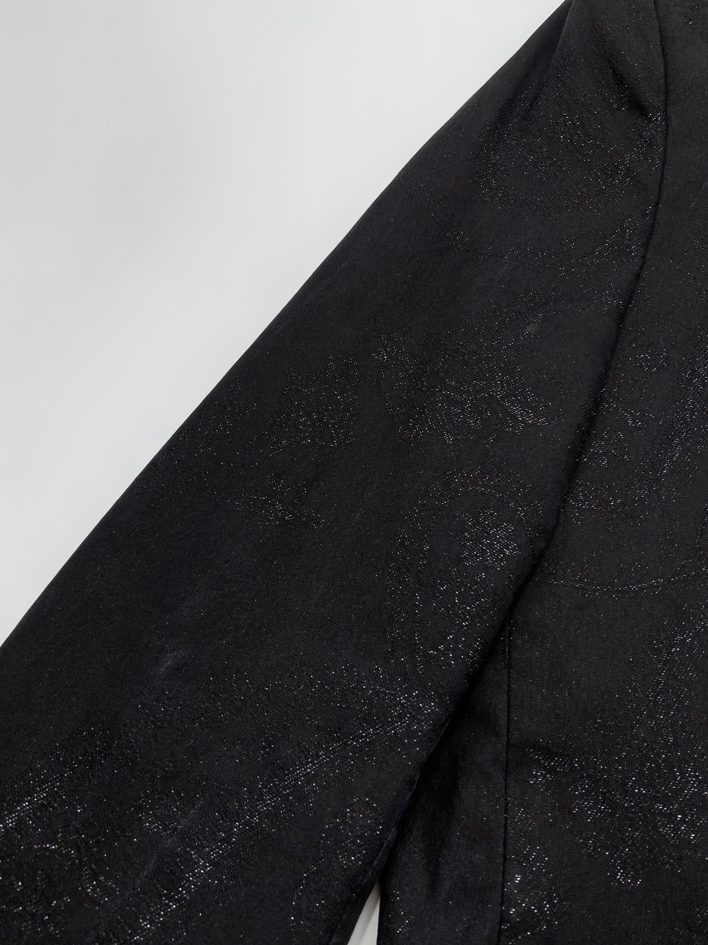 Maison Martin Margiela Spring 2006 Black Floral Lamé Cotton Blazer 50