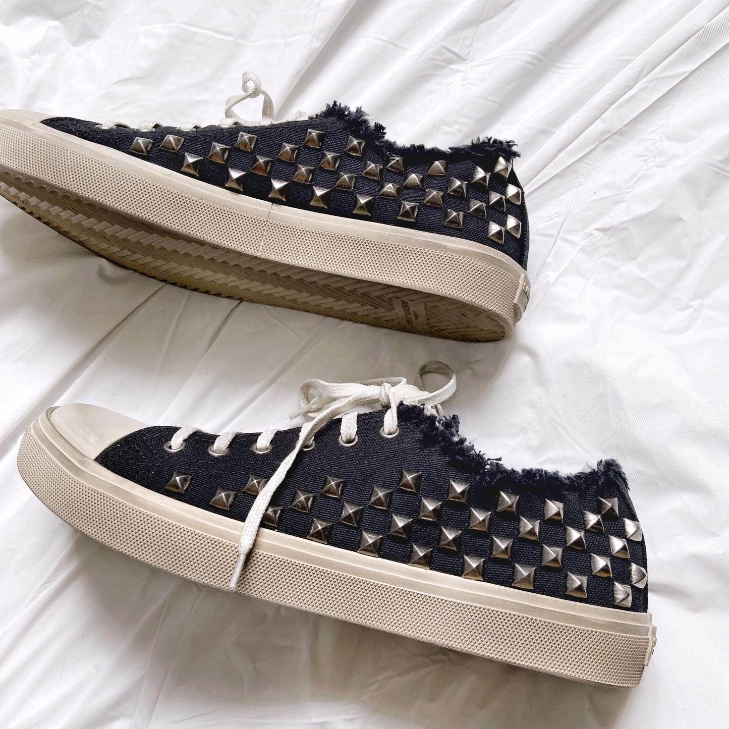 Saint Laurent Hedi Bedford Studded Punk Navy Sneakers 42