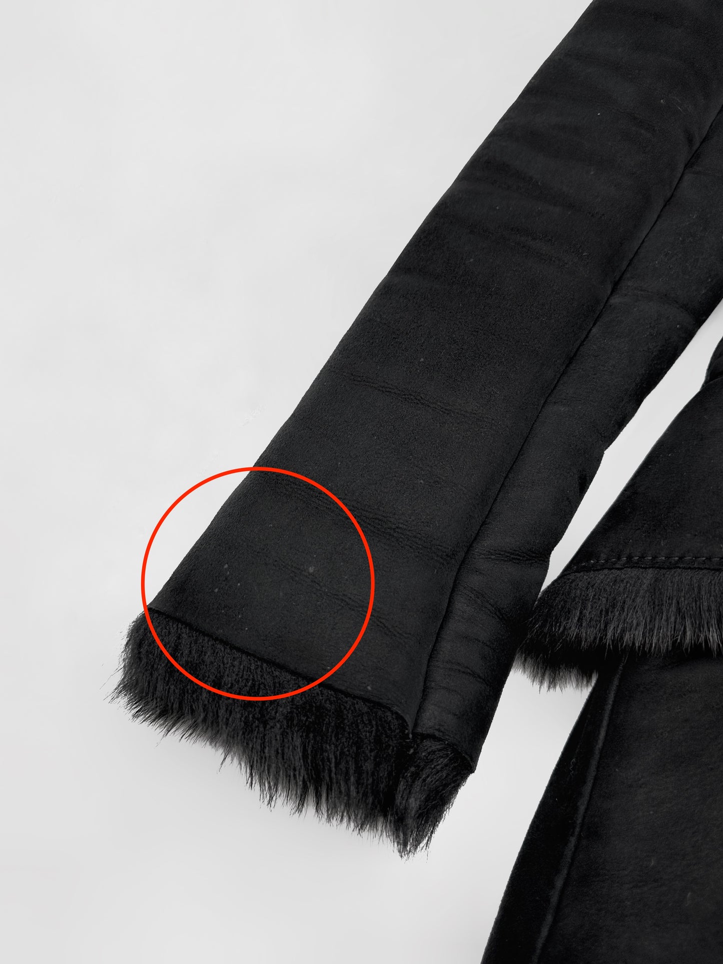 Gucci Fall 1996 Tom Ford Kate Moss Double-Breasted Long Shearling Coat 40