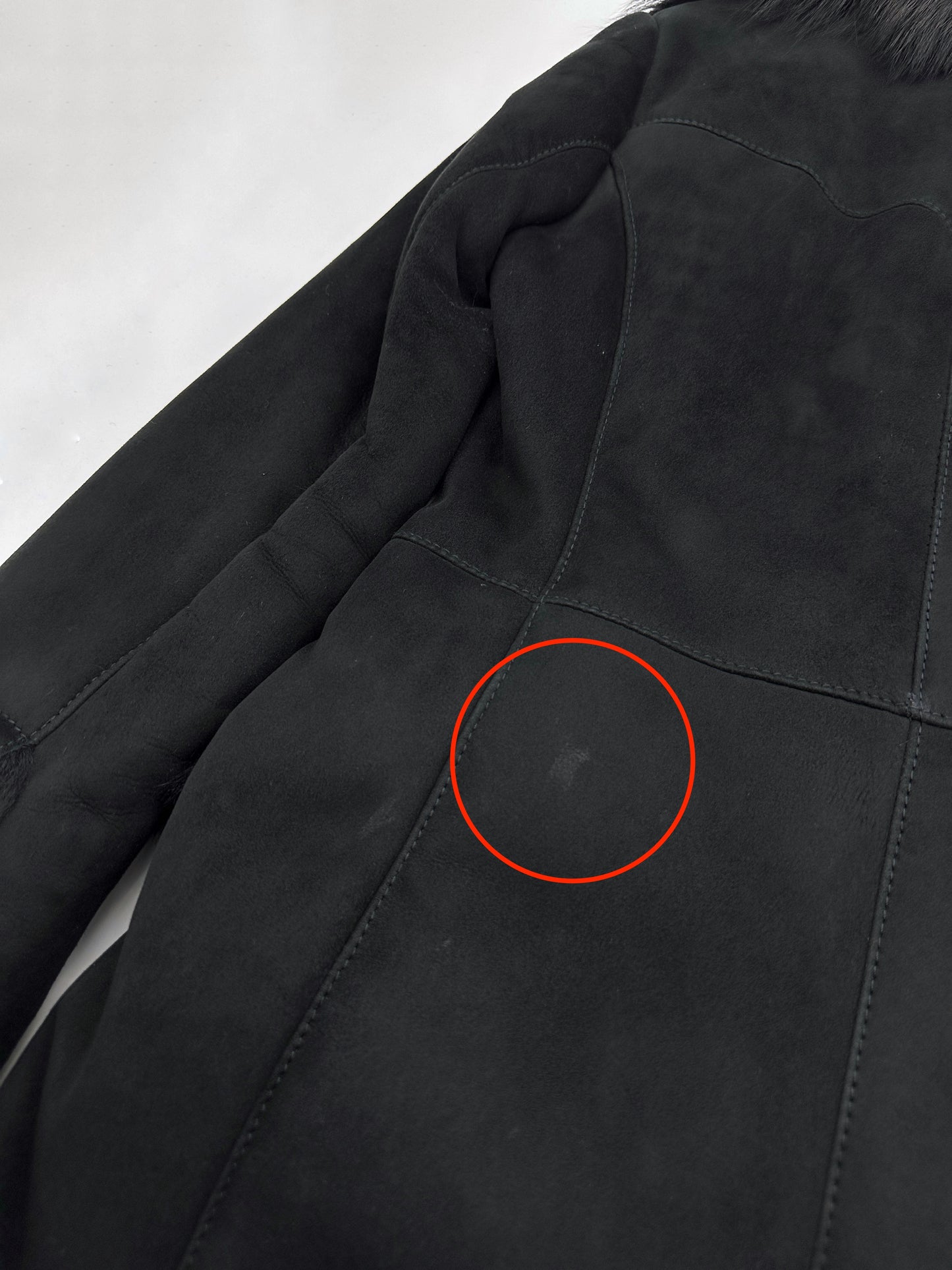 Gucci Fall 1996 Tom Ford Kate Moss Double-Breasted Long Shearling Coat 40