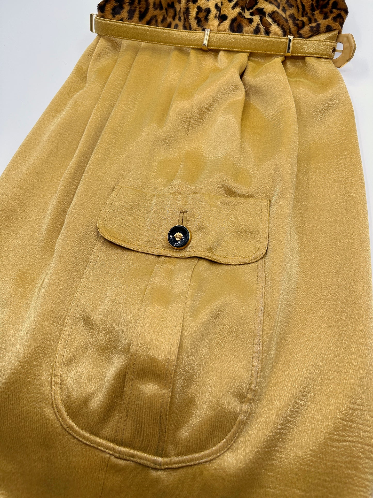 Gianni Versace Fall 1994 Faux Leopard Fur Mini Dress 38