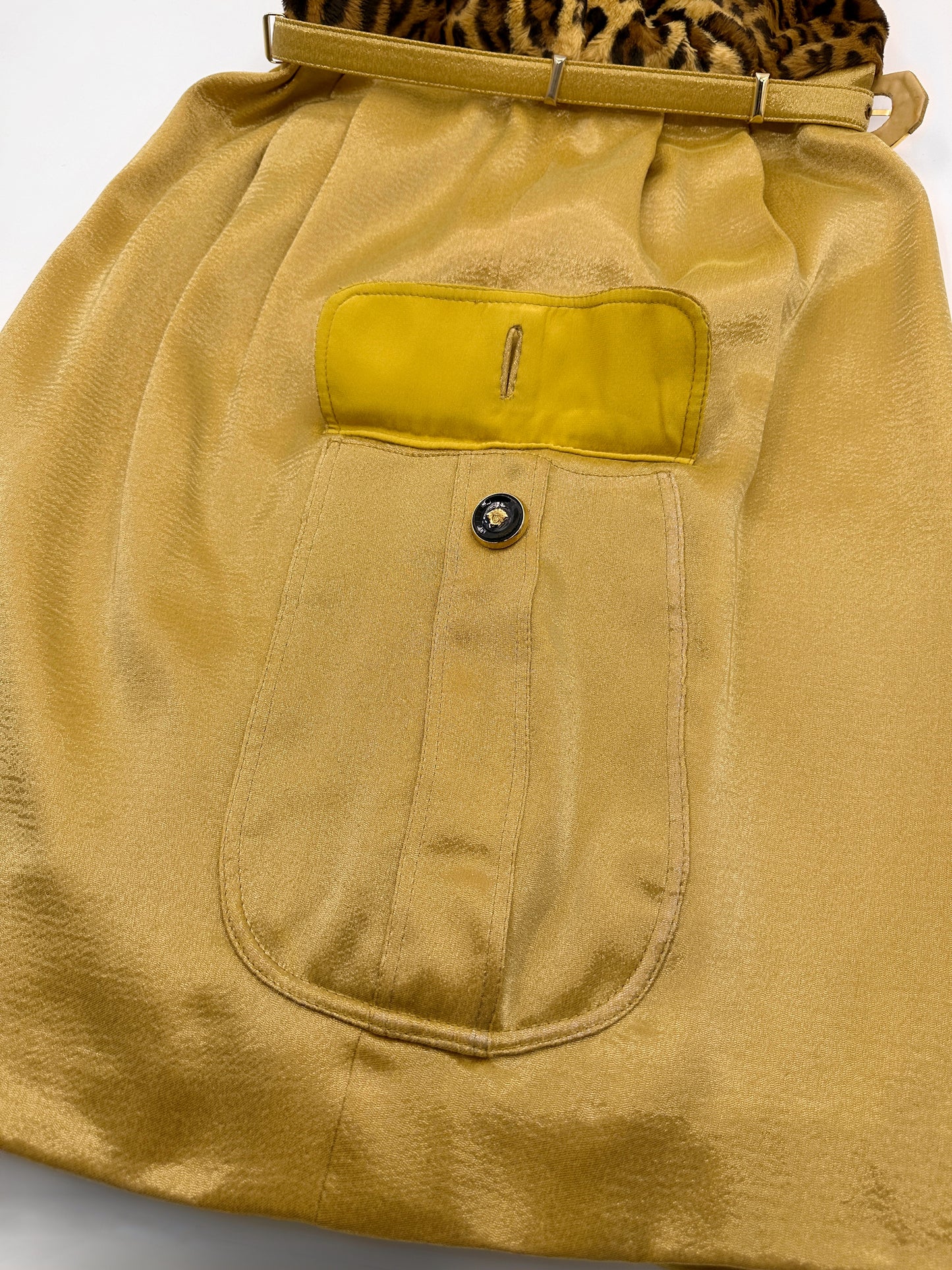 Gianni Versace Fall 1994 Faux Leopard Fur Mini Dress 38