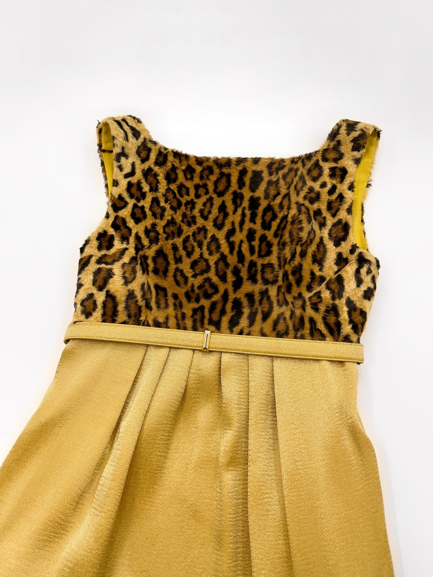 Gianni Versace Fall 1994 Faux Leopard Fur Mini Dress 38