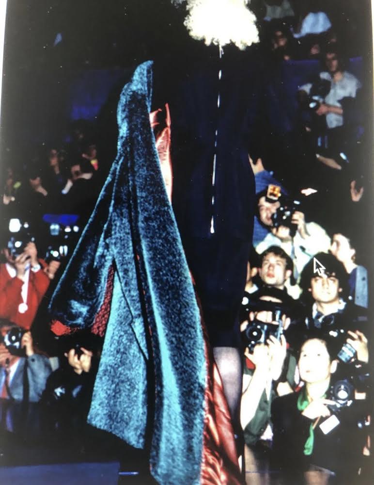 Jean Paul Gaultier 80s Lightening Blue Faux Fur Coat