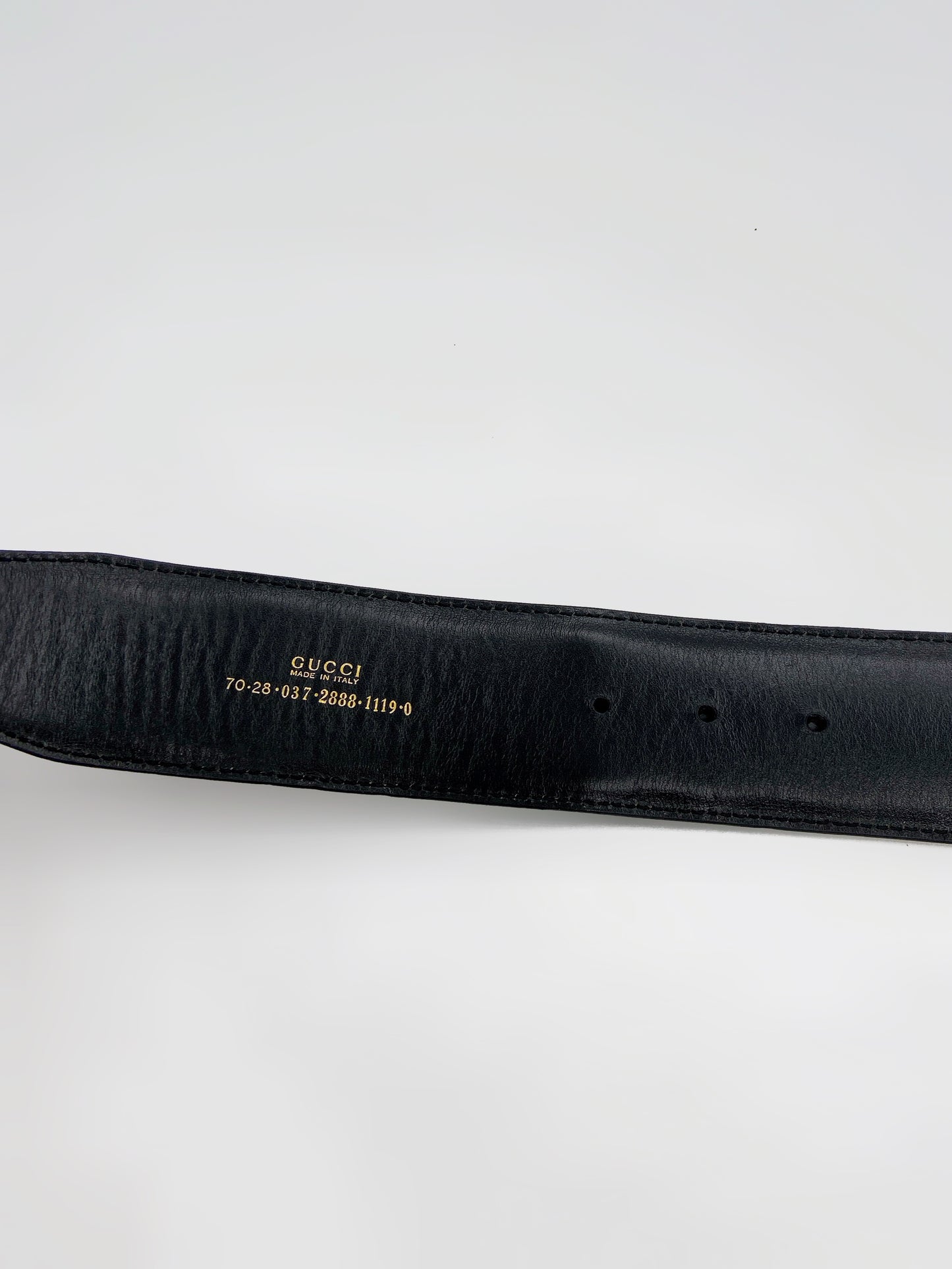 Gucci Fall 1996 Tom Ford Iconic Gold Logo Brown Pony Hair Belt 28