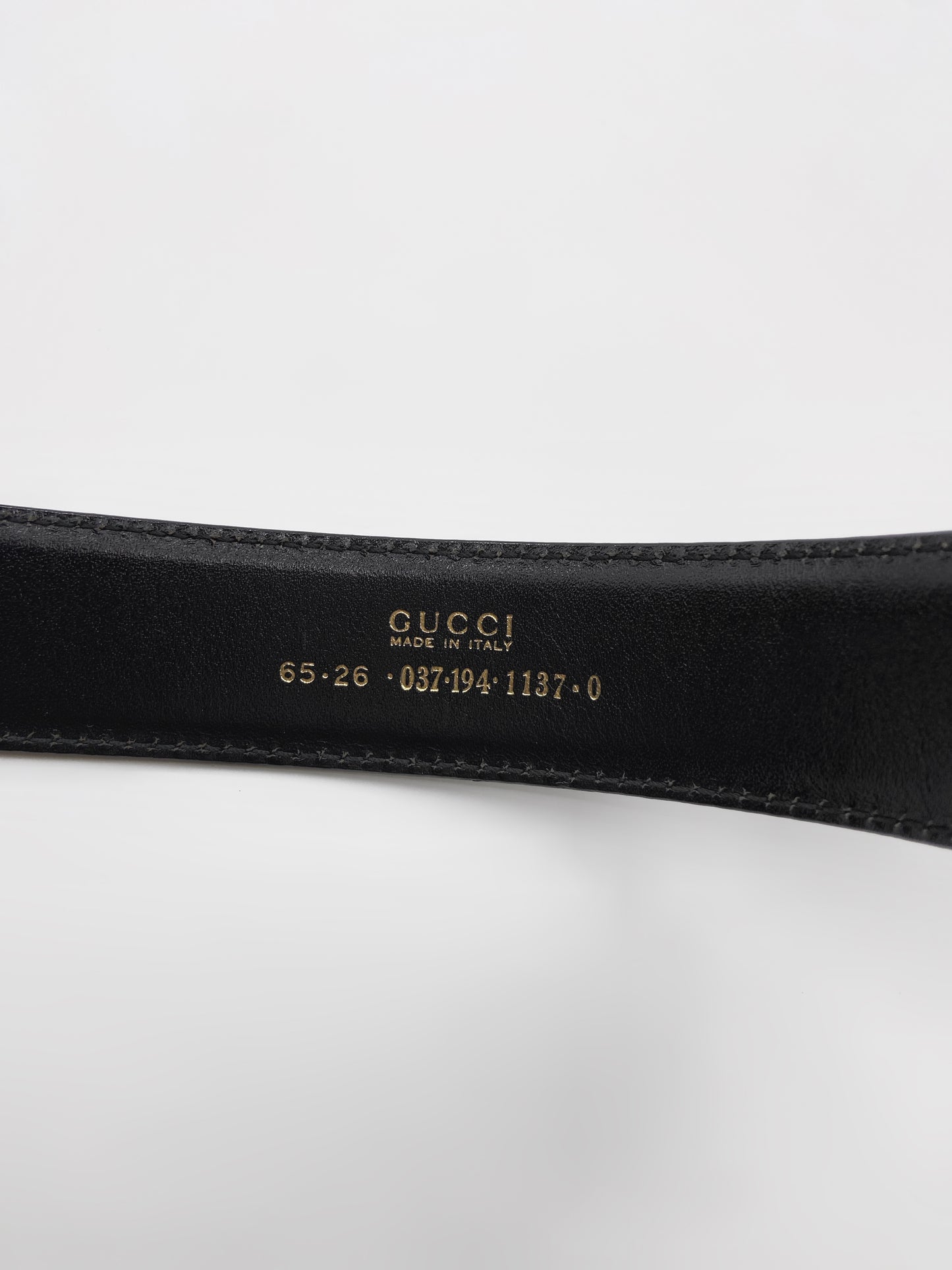 Gucci Fall 1996 Tom Ford Small Gold Logo Black Belt 26