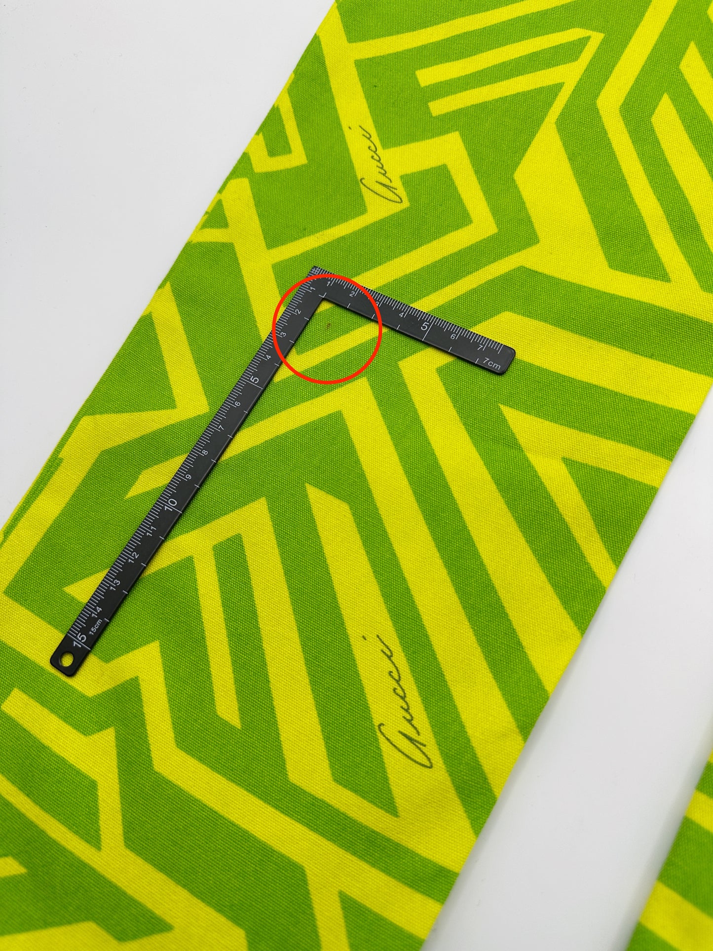 Gucci Spring 1996 Tom Ford Green Geometric Print Denim Trousers Pants 38