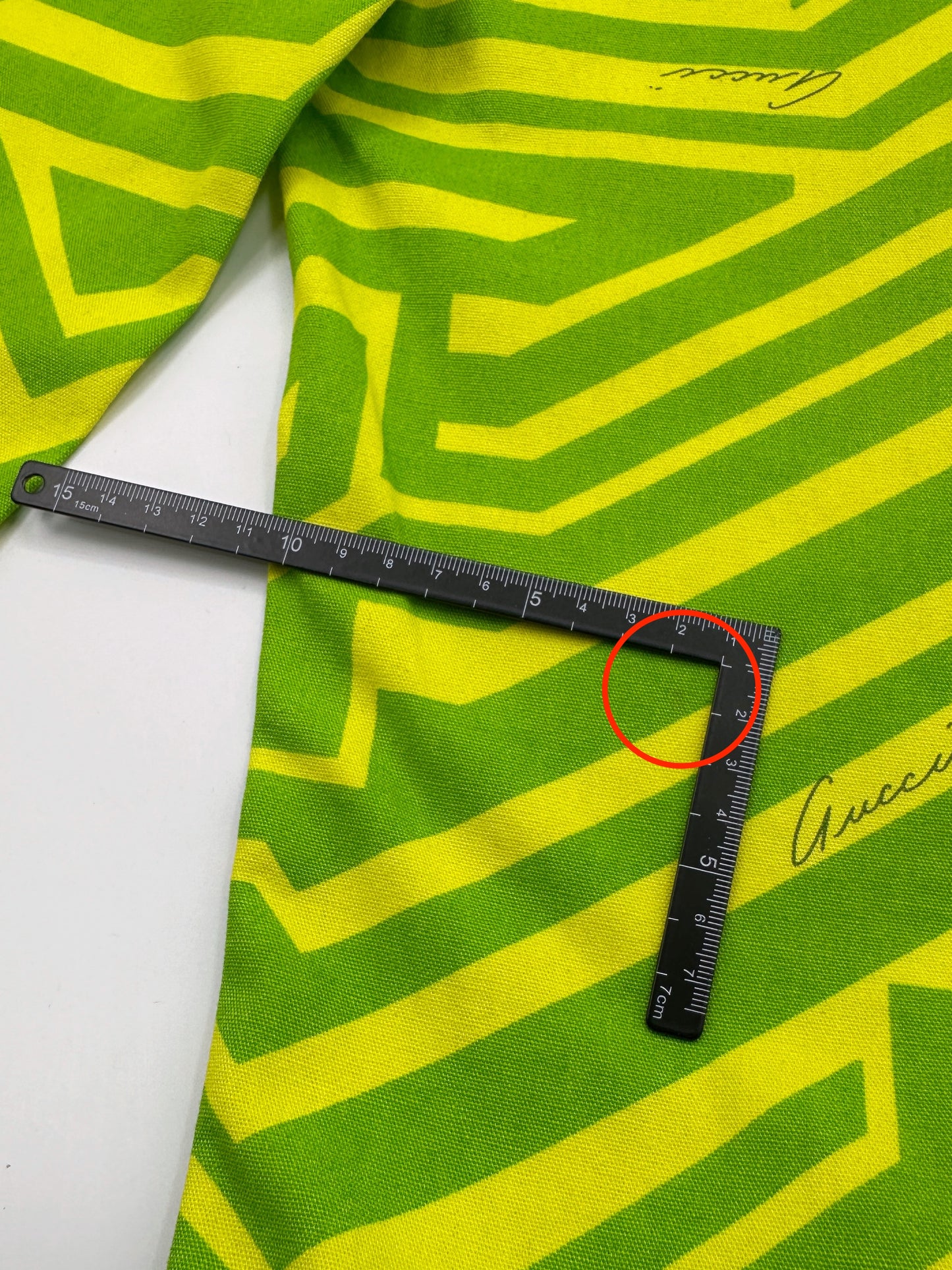 Gucci Spring 1996 Tom Ford Green Geometric Print Denim Trousers Pants 38