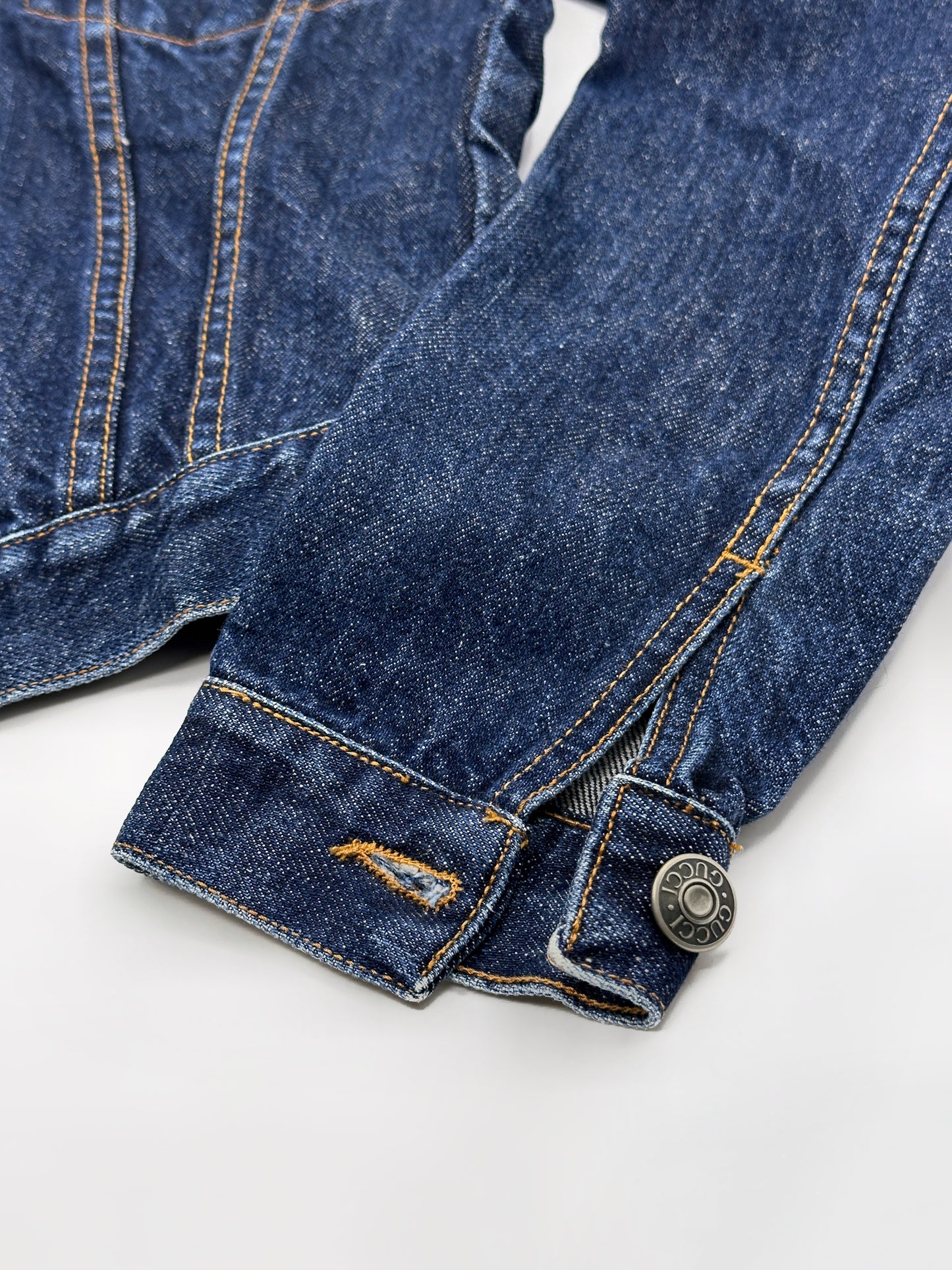 Gucci Spring 1998 Tom Ford Esther Cañadas Look#32 Raw Denim Jacket 40