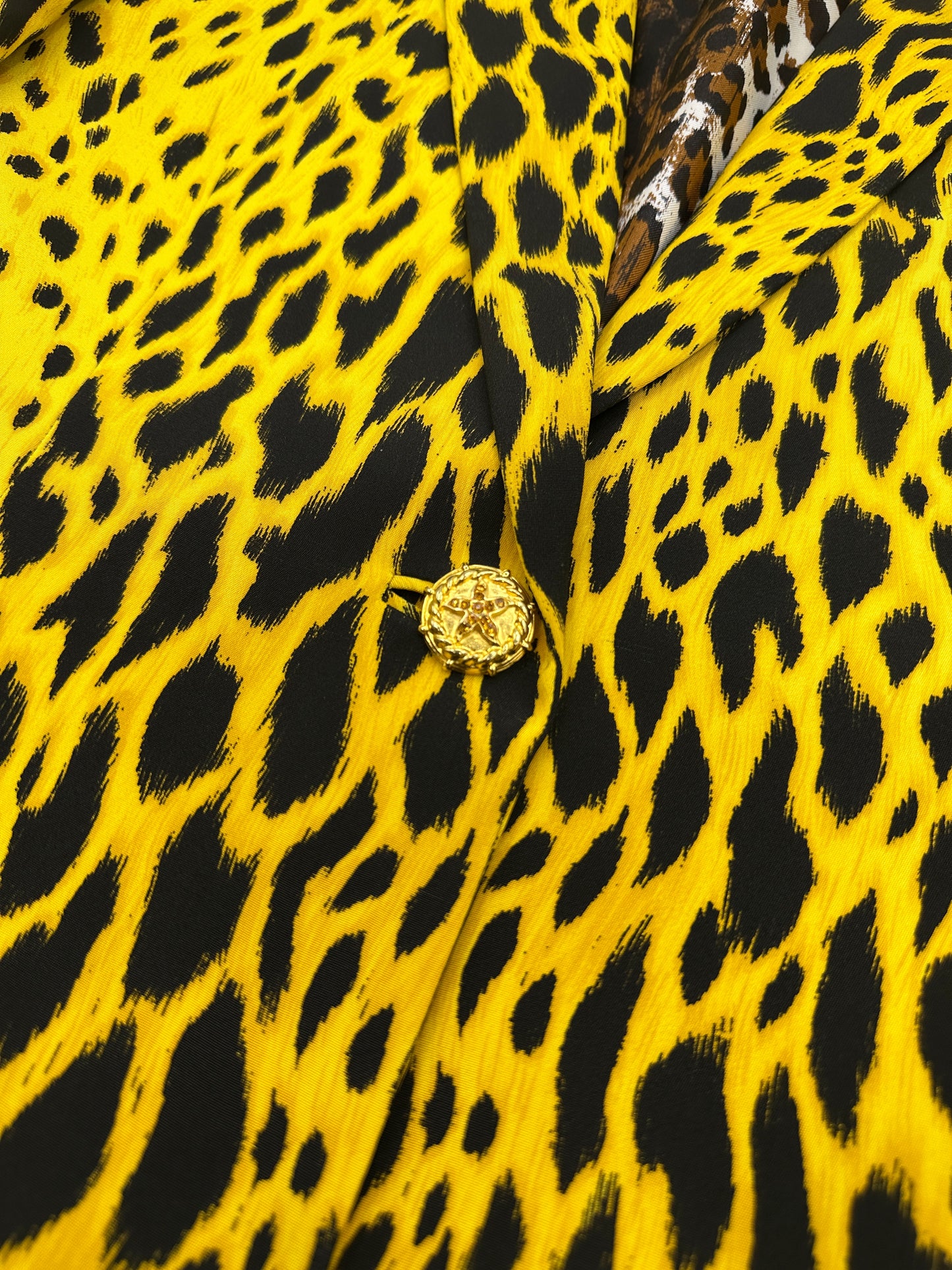MONUMENTAL Gianni Versace Spring 1992 ANIMALIER Runway Leopard Print Silk Blazer Skirt Set 42